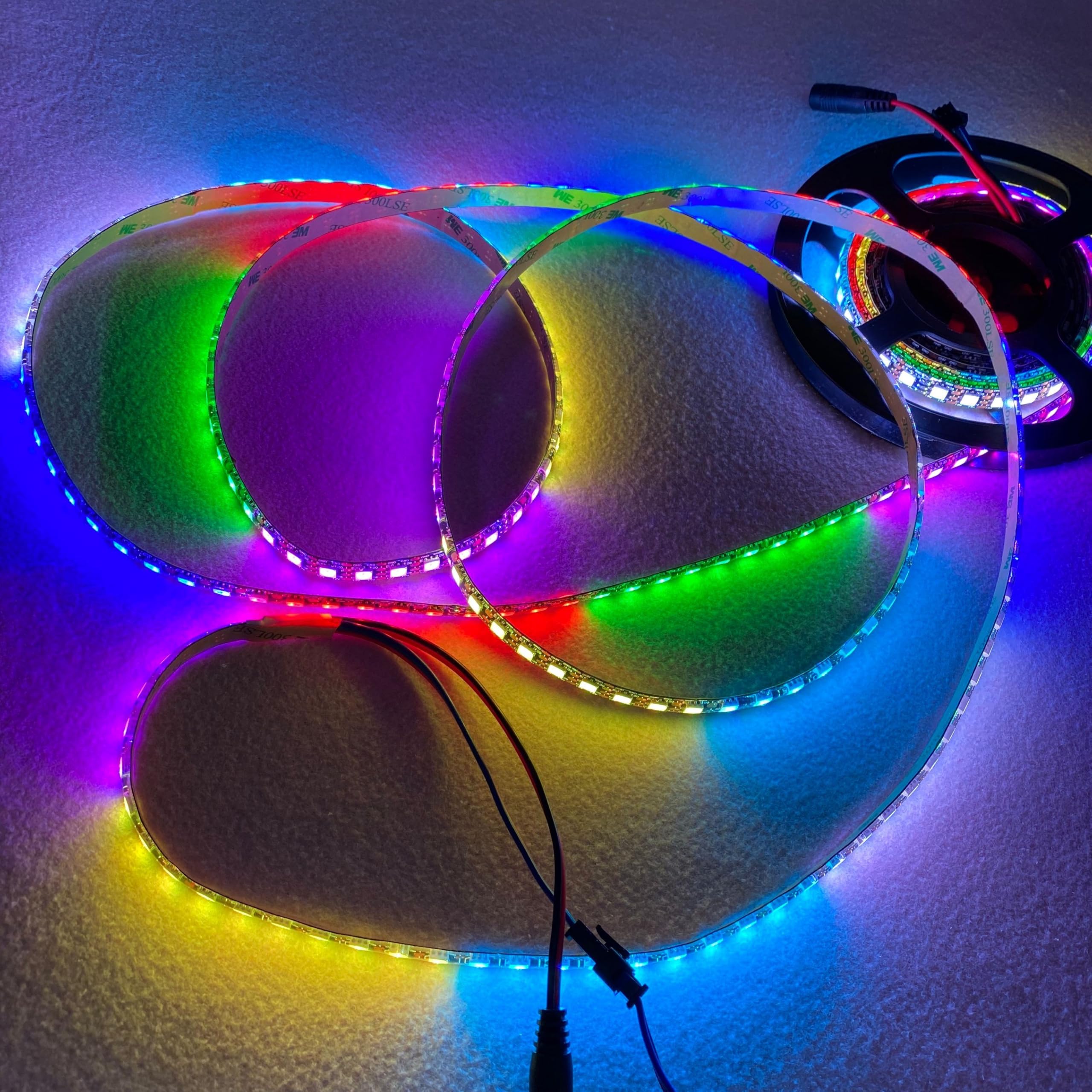 Tira LED RGB 5050 direccionable a todo color WS2815 DC12 V, 72 leds/96 leds/m, IP20/IP65/IP67/PCB negro (96 LED por metro, relleno de silicona IP68 de 300 cm)