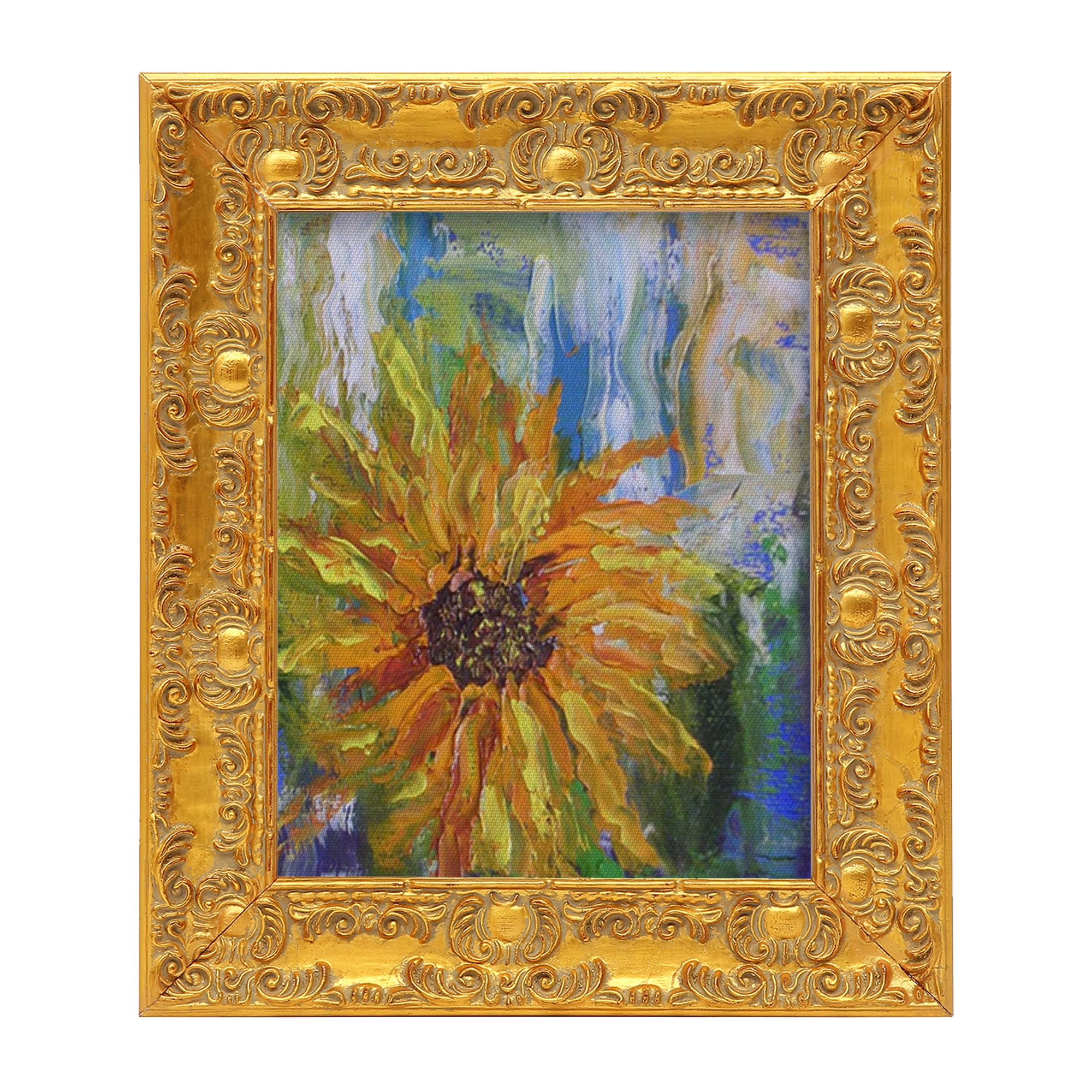 Cadre flottant pour peintures sur toile 20,3x25,4 cm en bois doré