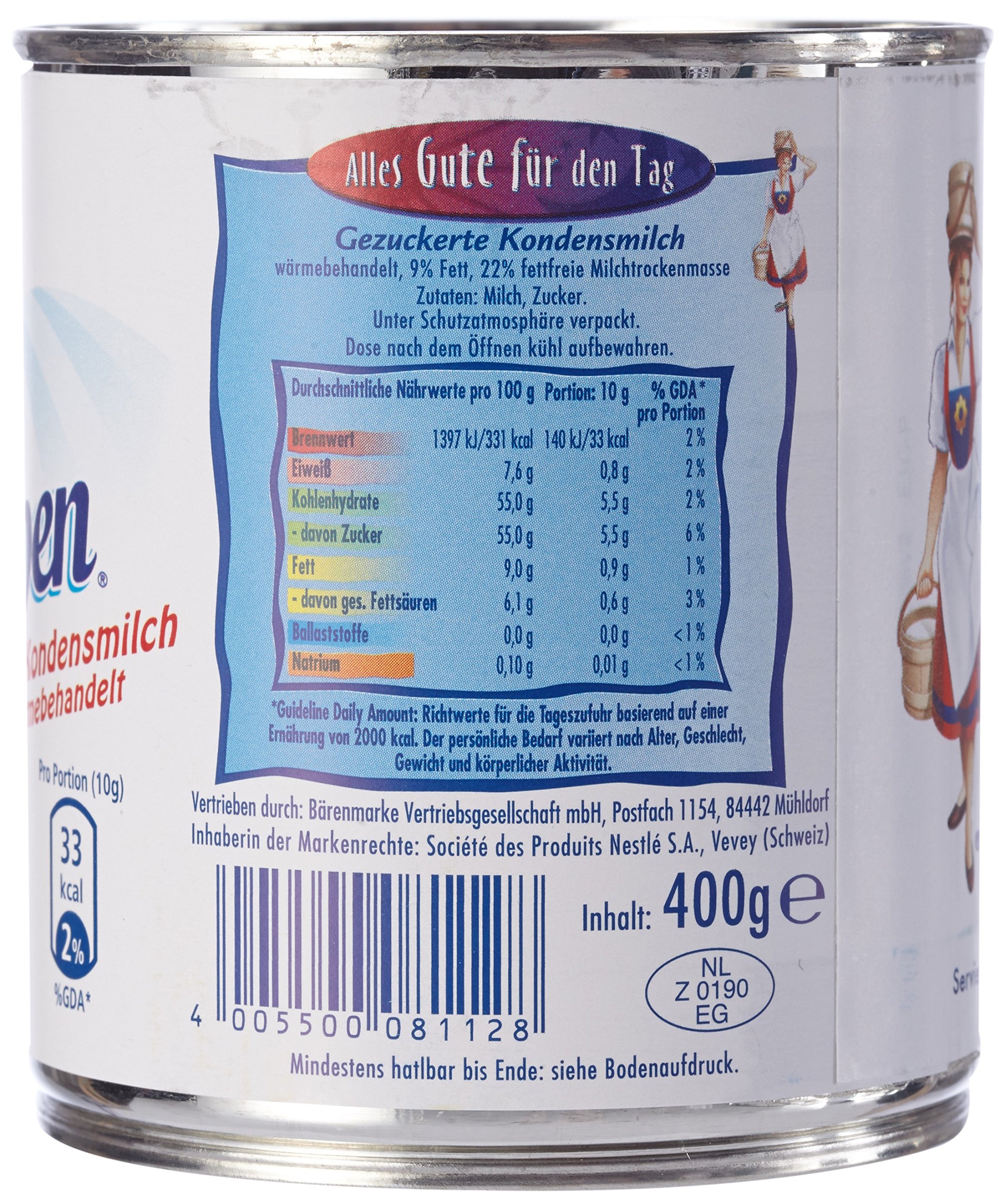 Nestle Milchmädchen gezuckert Kondensmilch 12 x 400 g Dose