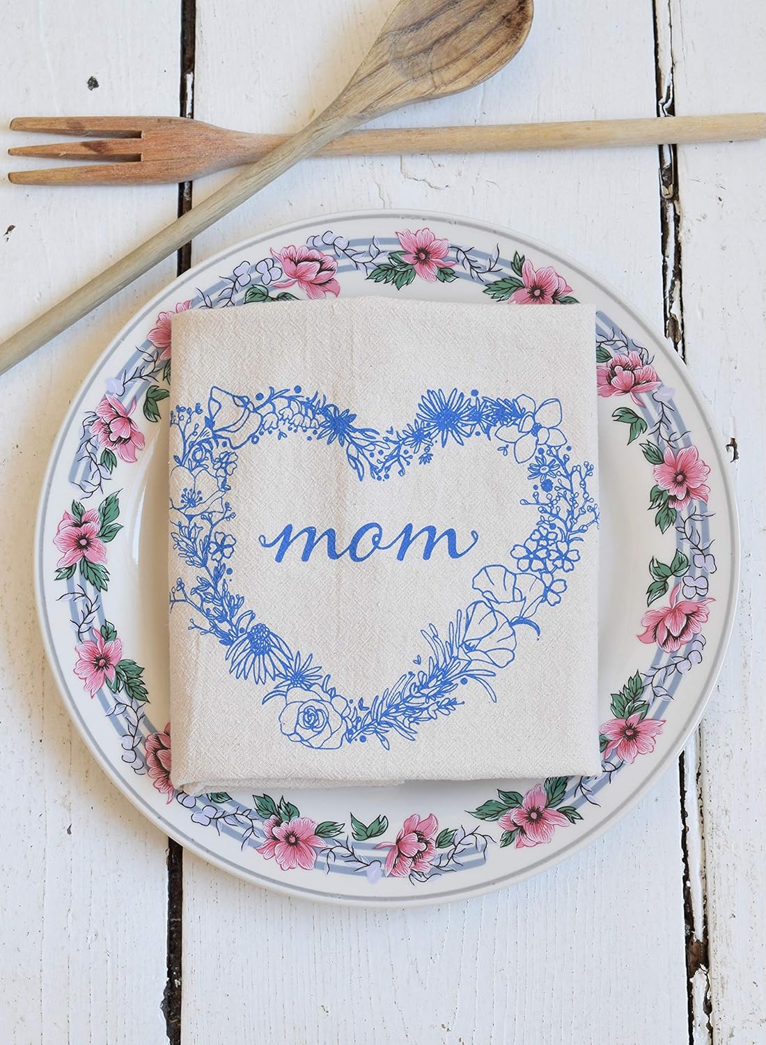 Set of 4 Organic Cotton Mother's Day Napkins in Blueviolet