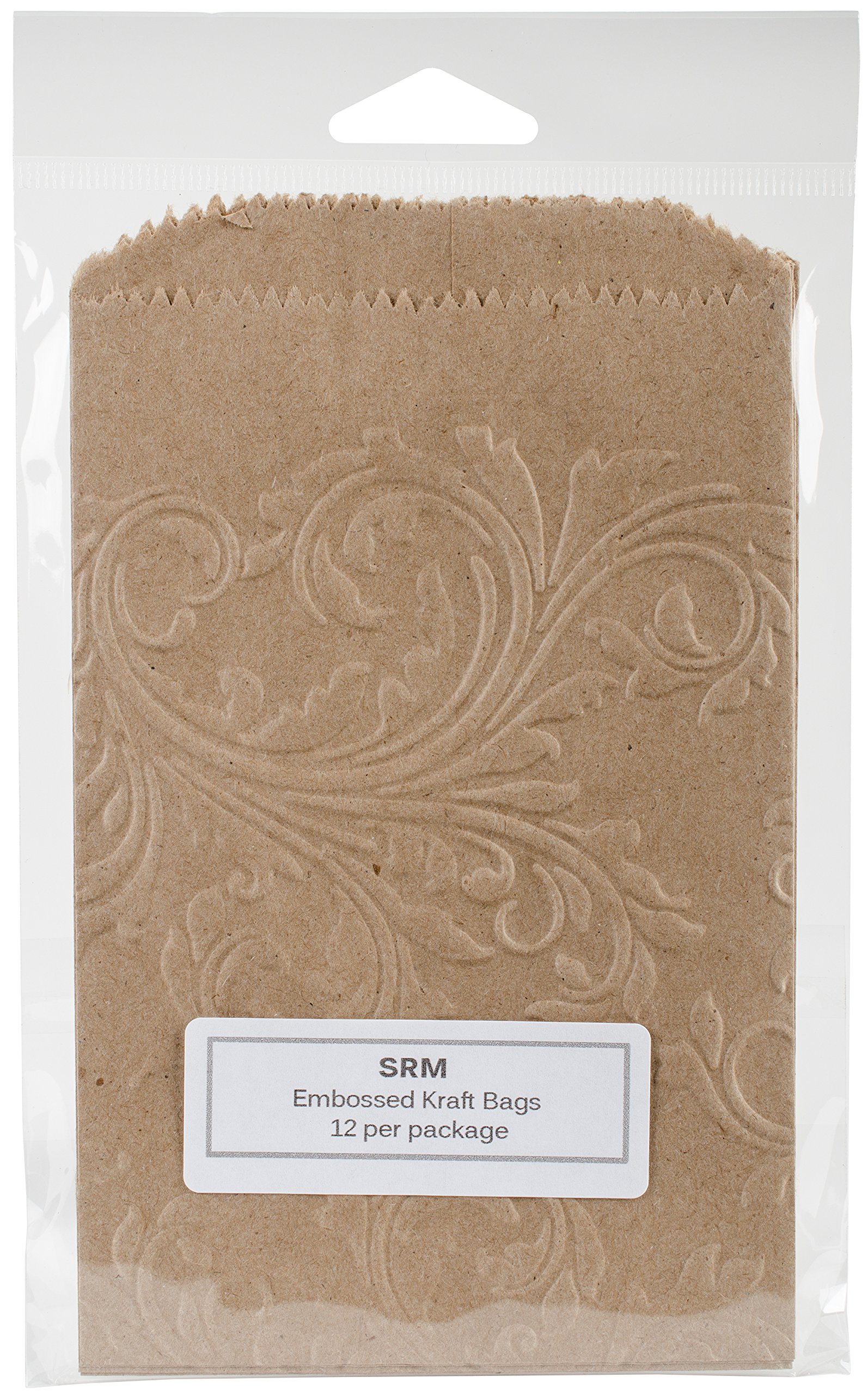 SRM Press Embossed Kraft Bags, Multi-Colour, 12.7 x 20.32 x 0.43 cm