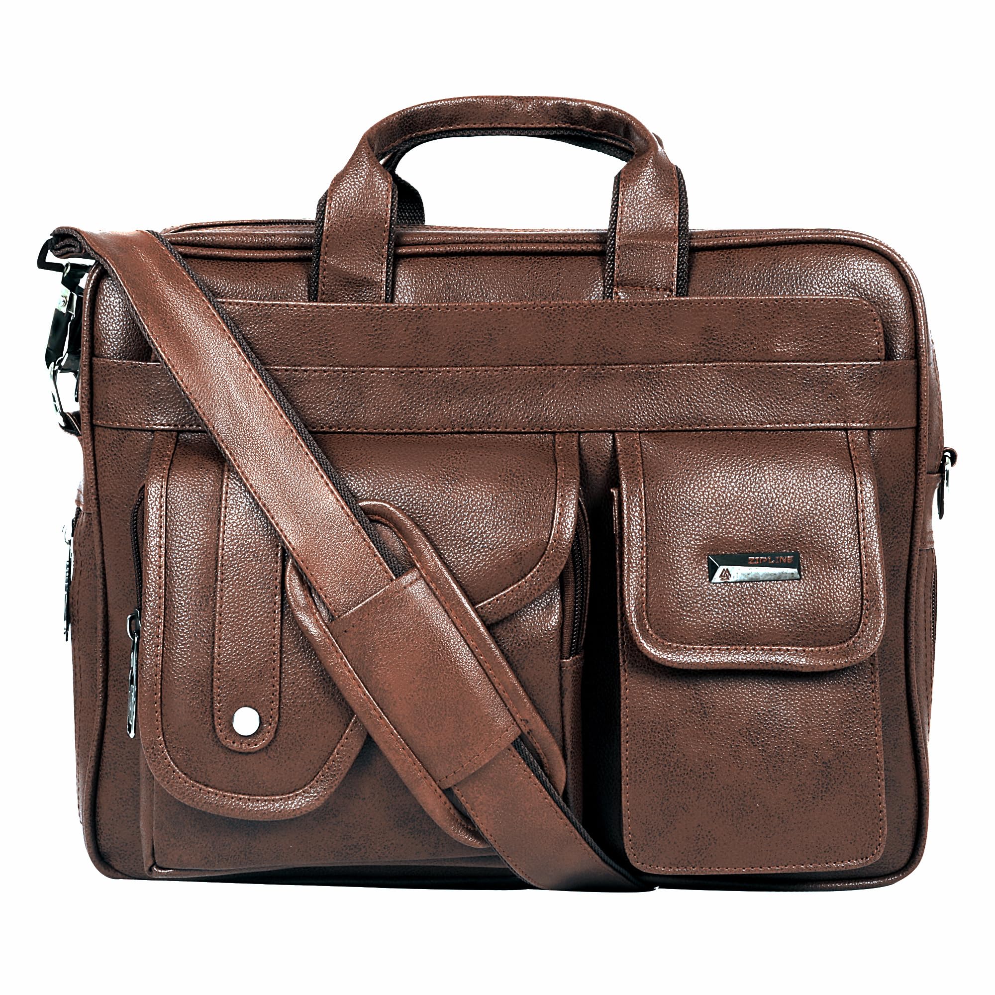 Laptop bags for men office use | Synthetic Leather Laptop Bag for Man Women, 15.6" Compatible Laptop, Macbook, Macbook Pro Messenger Bags for Men & Women (1-Brown Bag)