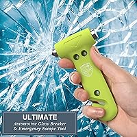 Vista 6 de Swiss Safe Martillo de Seguridad para Auto Durazno 5-1 Rompecristales con Cortador de Cinturón de Seguridad - Martillo de Escape de Emergencia