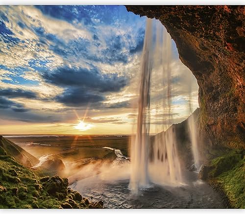 artgeist Mural de pared de cascada de 116 x 83 pulgadas, papel tapiz autoadhesivo para despegar y pegar, gran adhesivo extraíble, decoración de