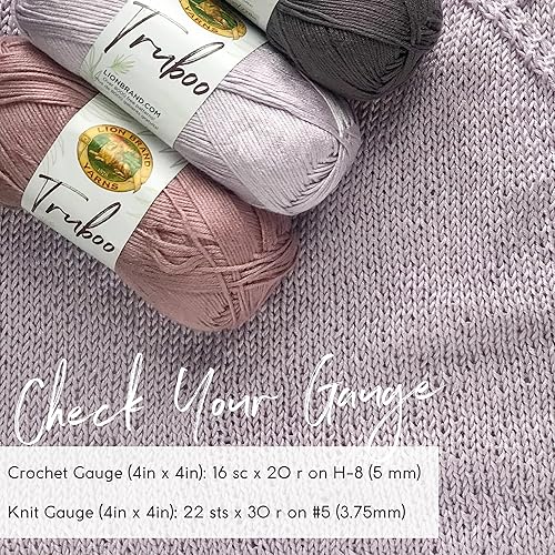 Miniatura 6 de Lion Brand Yarn Truboo - Ovillo de lana color rosa claro (paquete de 3)