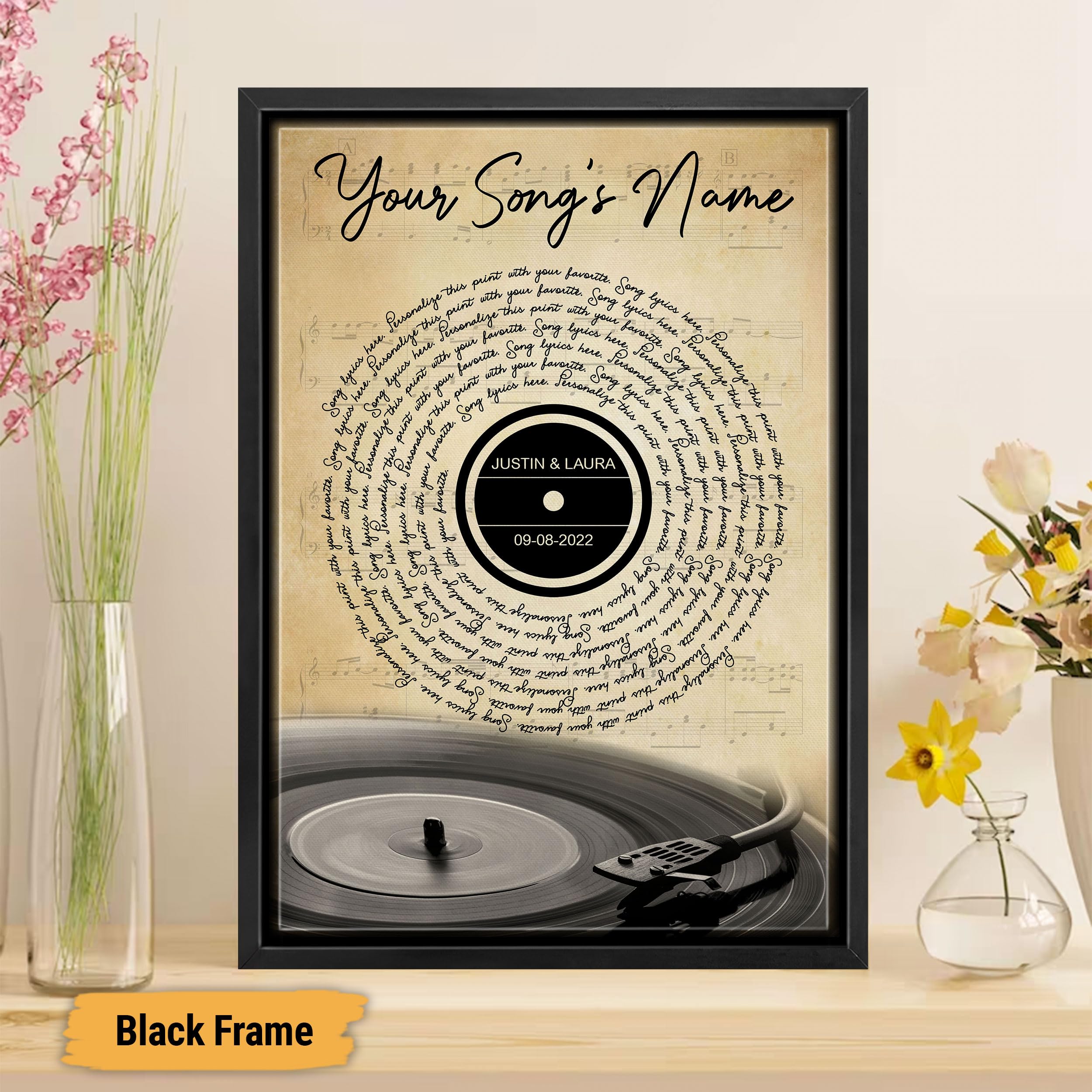 Personalised Song Lyrics And Photo Print | Custom Wedding Anniversary Gift | Blim And Blum – Blim & Blum UK