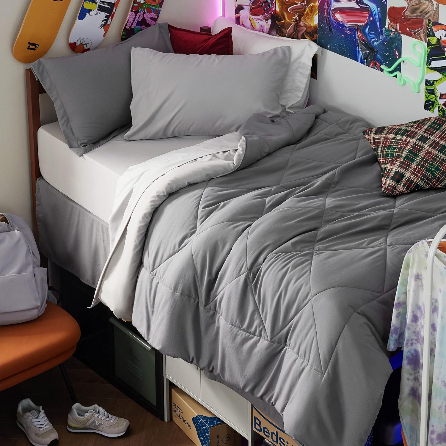 Amazon.com: Bedsure Twin XL Bed in A Bag - 6 Pieces Reversible Twin XL ...