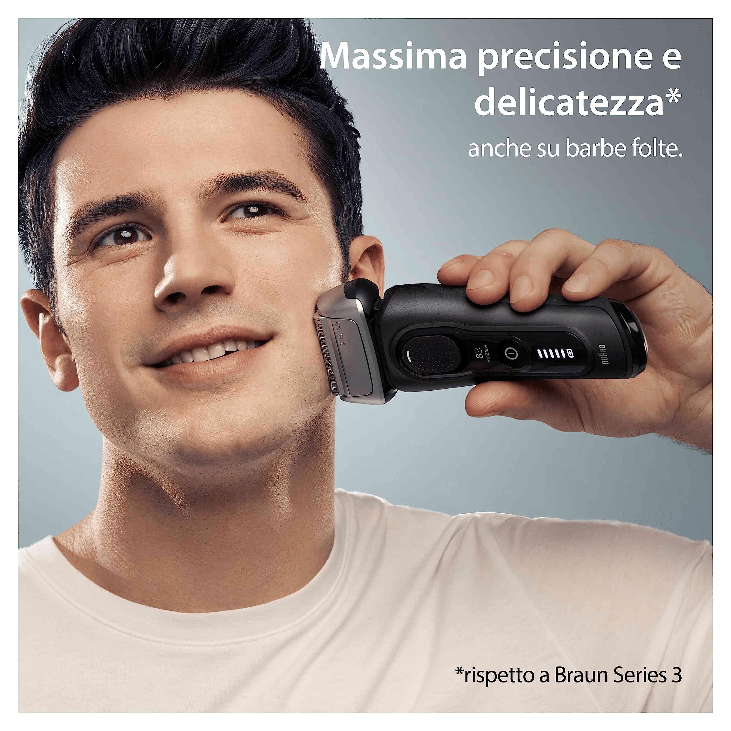 Braun Series 8, Rasoio Elettrico Barba, Rifinitore di precisione, Custodia Viaggio, Lame Flessibili, Stazione SmartCare, Uso a Secco o Sotto Acqua, Batteria Litio Ion, Idea Regalo, 8560cc Nero