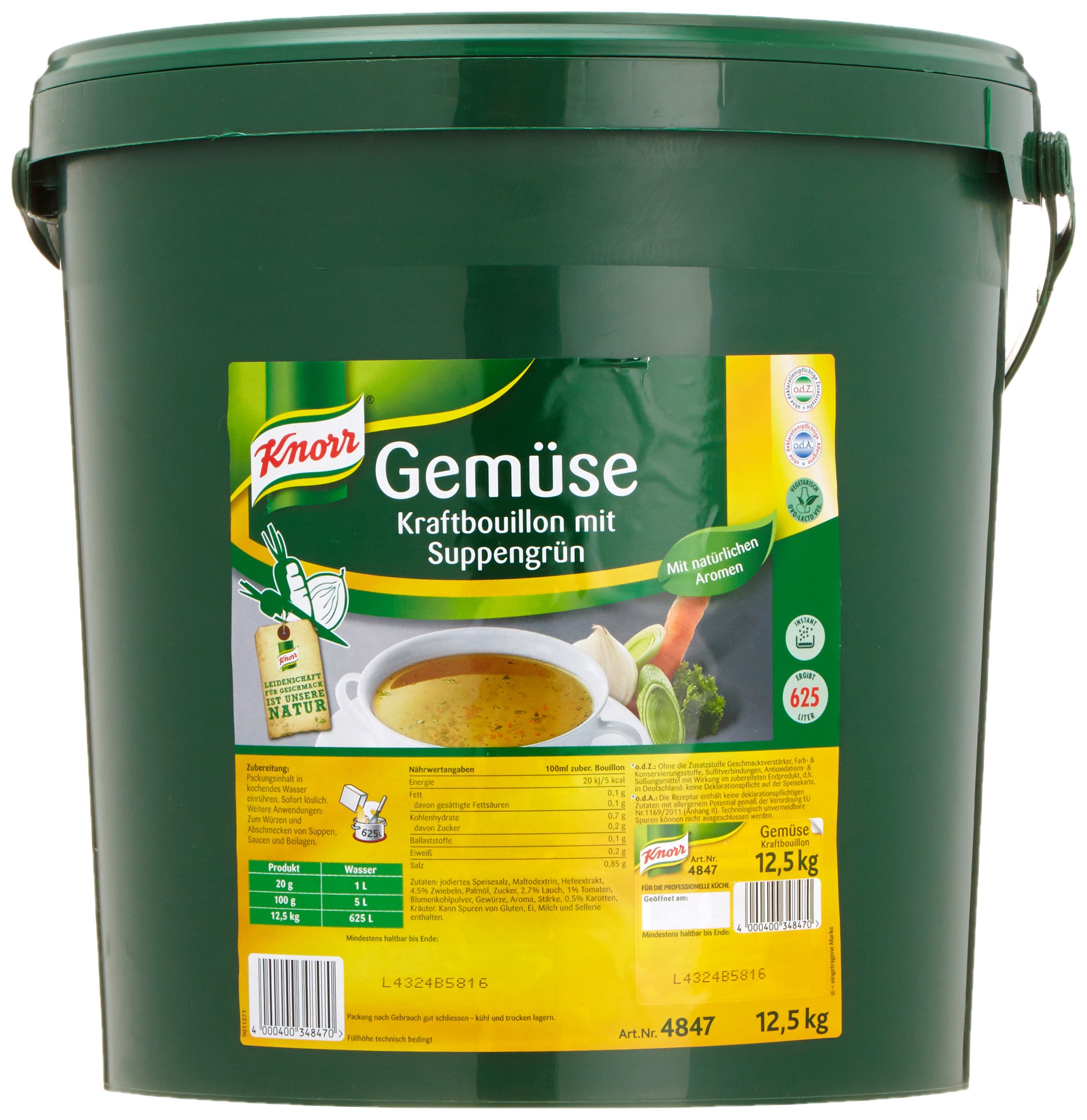 Knorr Gemüse Kraftbouillon 12.5 kg, 1er Pack (1 x 12.5 kg)