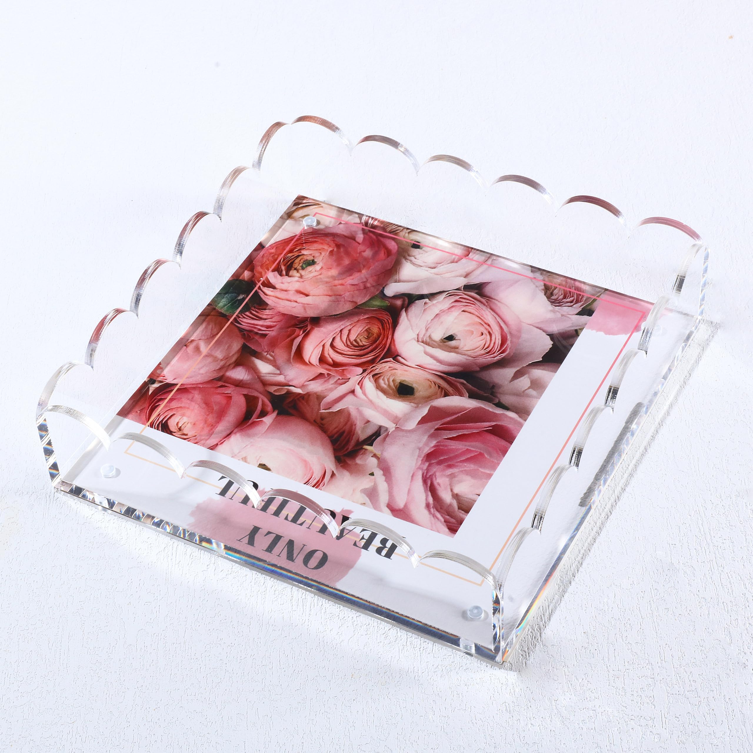 Plateau acrylique transparent magnétique pour éviter la chute des objets