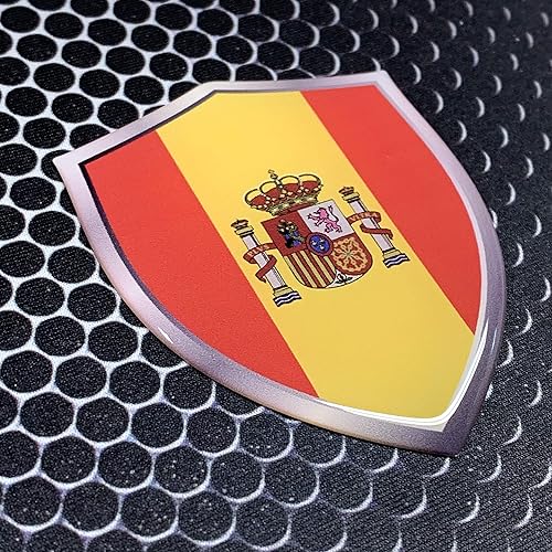 Miniatura 5 de Pegatina de emblema de la bandera de España con cúpula en 3D 2.4x 3" Espana, Madrid, Barcelona, Valencia