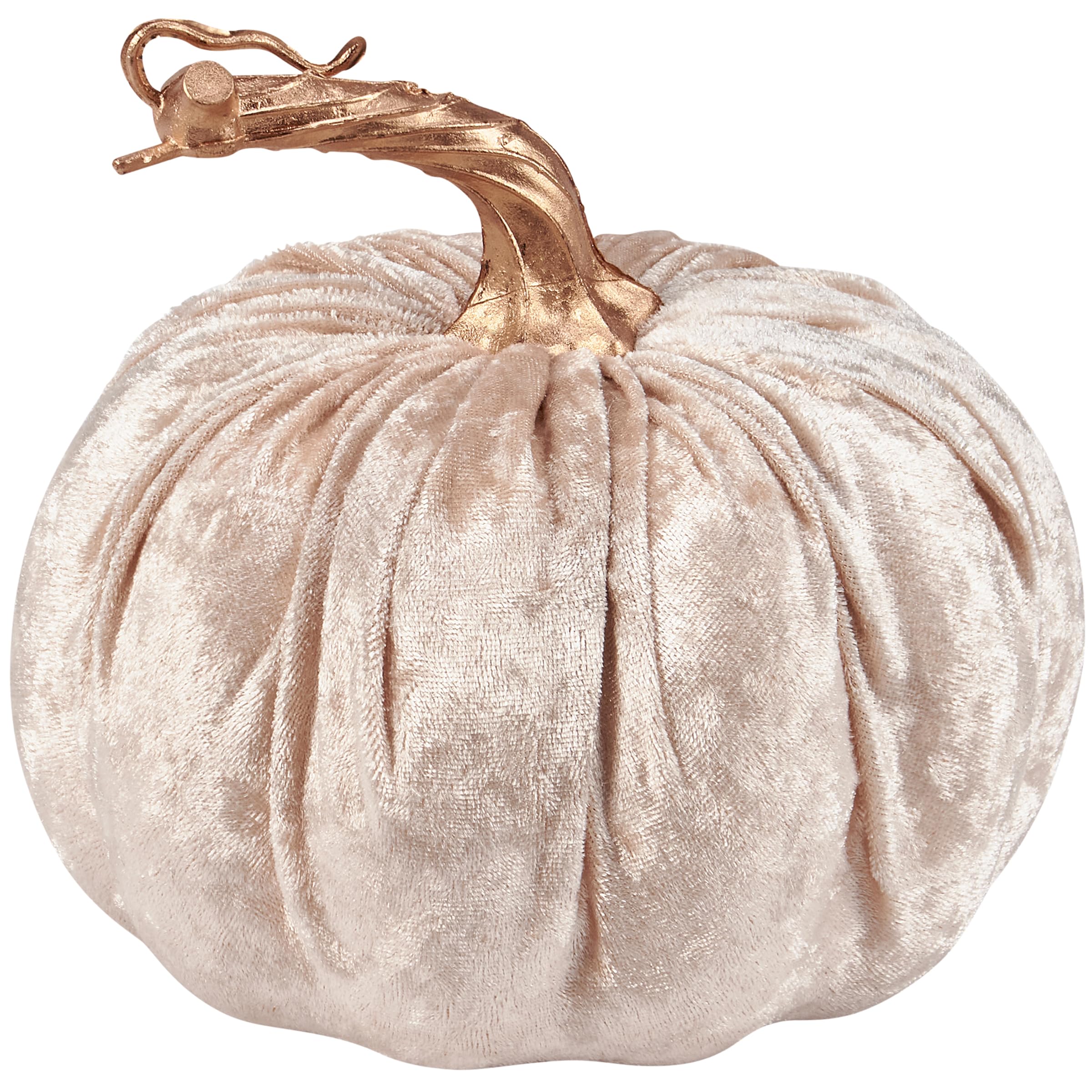 Calabaza decorativa de terciopelo crema Primitives by Kathy adorno de otono para mesas
