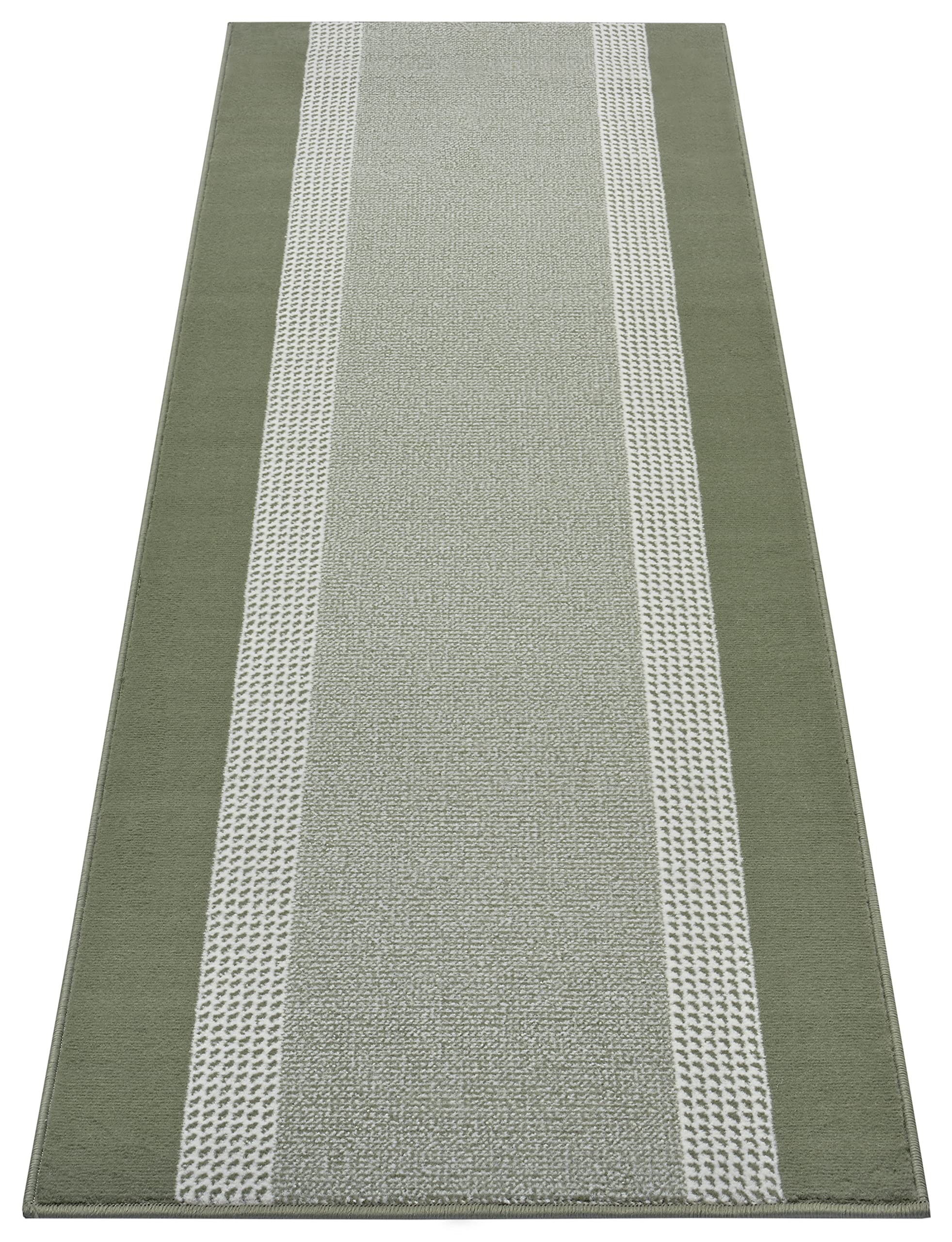 HANSE Home Tapis de Couloir 80 x 300 cm - Tapis Doux à Poils Courts - Design Moderne - pour Couloir, Chambre à Coucher, Chambre d'enfant, Salle de Bains, Salon, Cuisine - Vert