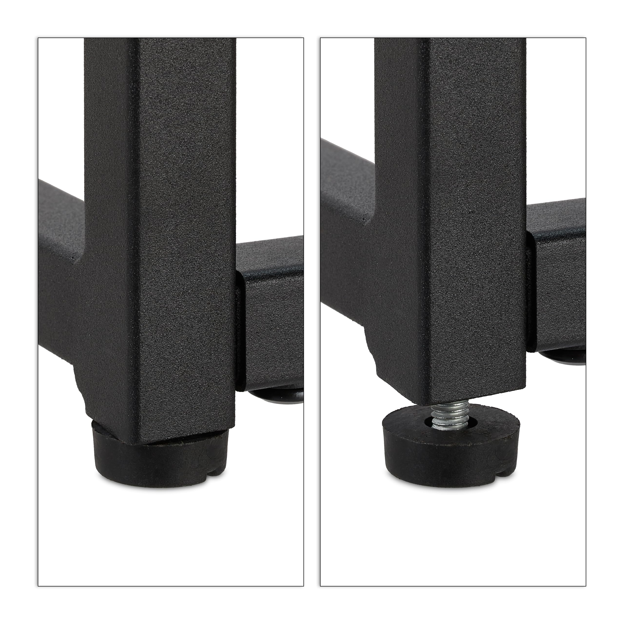 Relaxdays Consola Recibidor Cristal, 2 Tableros, Mesita Entrada, 70x110x30 cm, Pasillo, Metal, Vidrio Templado, Negro