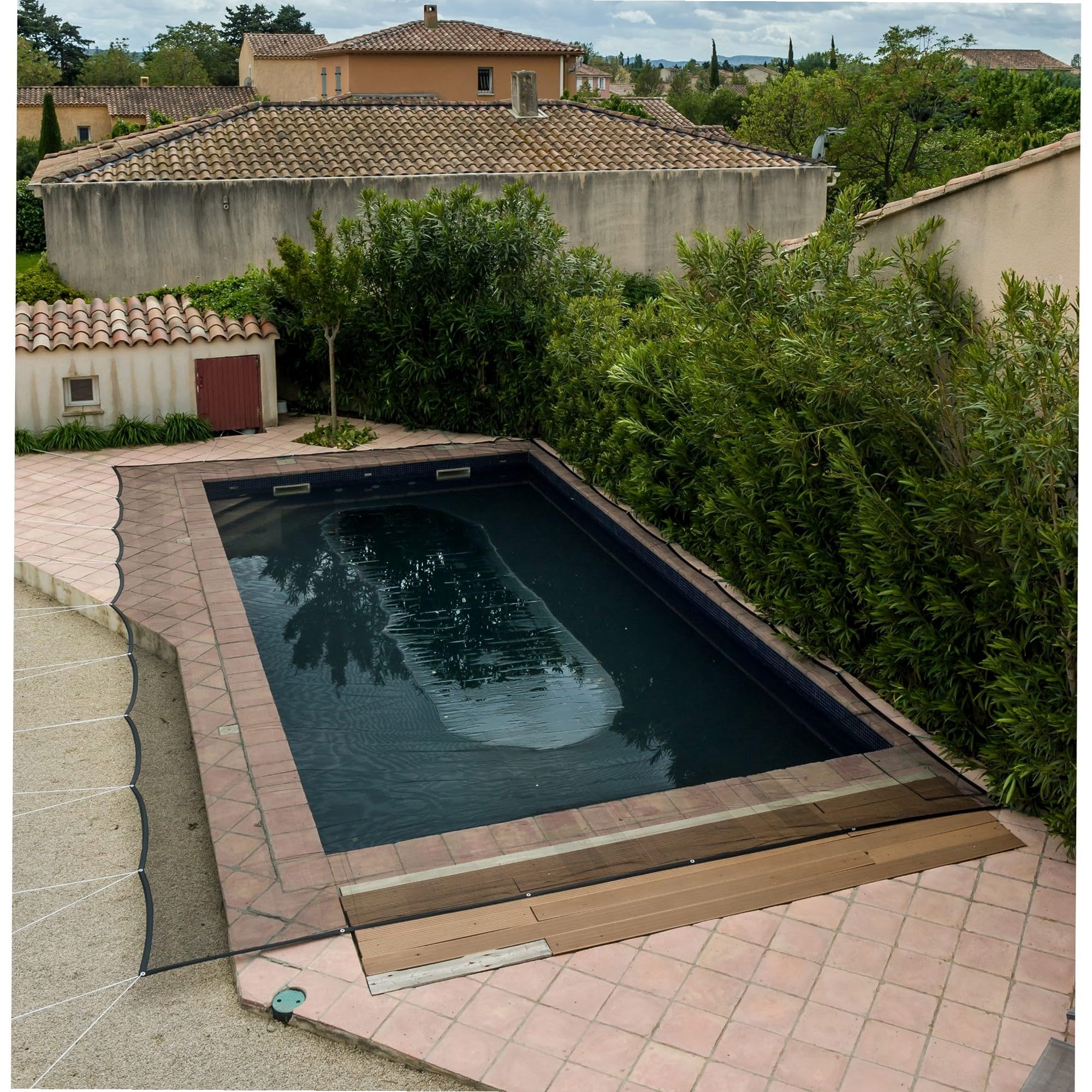WERKA PRO - 10854 - Filet de PROtection Piscine - Pour Piscine Rectangulaire - 8 x 14 m - Noir