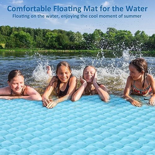 Miniatura 7 de SEBOR Lake Floats with Pool Hammock,72"X 72"114"X 90" Giant Inflatable Floating Mat for Lake Pool Boating Beach, Floating Island,Swimming Pool