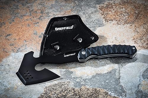 Miniatura 7 de Sheffield 12153 Standoff Tactical Tomahawk con funda, hacha de supervivencia ligera, hacha de supervivencia para acampar, hachas de mano, hacha de