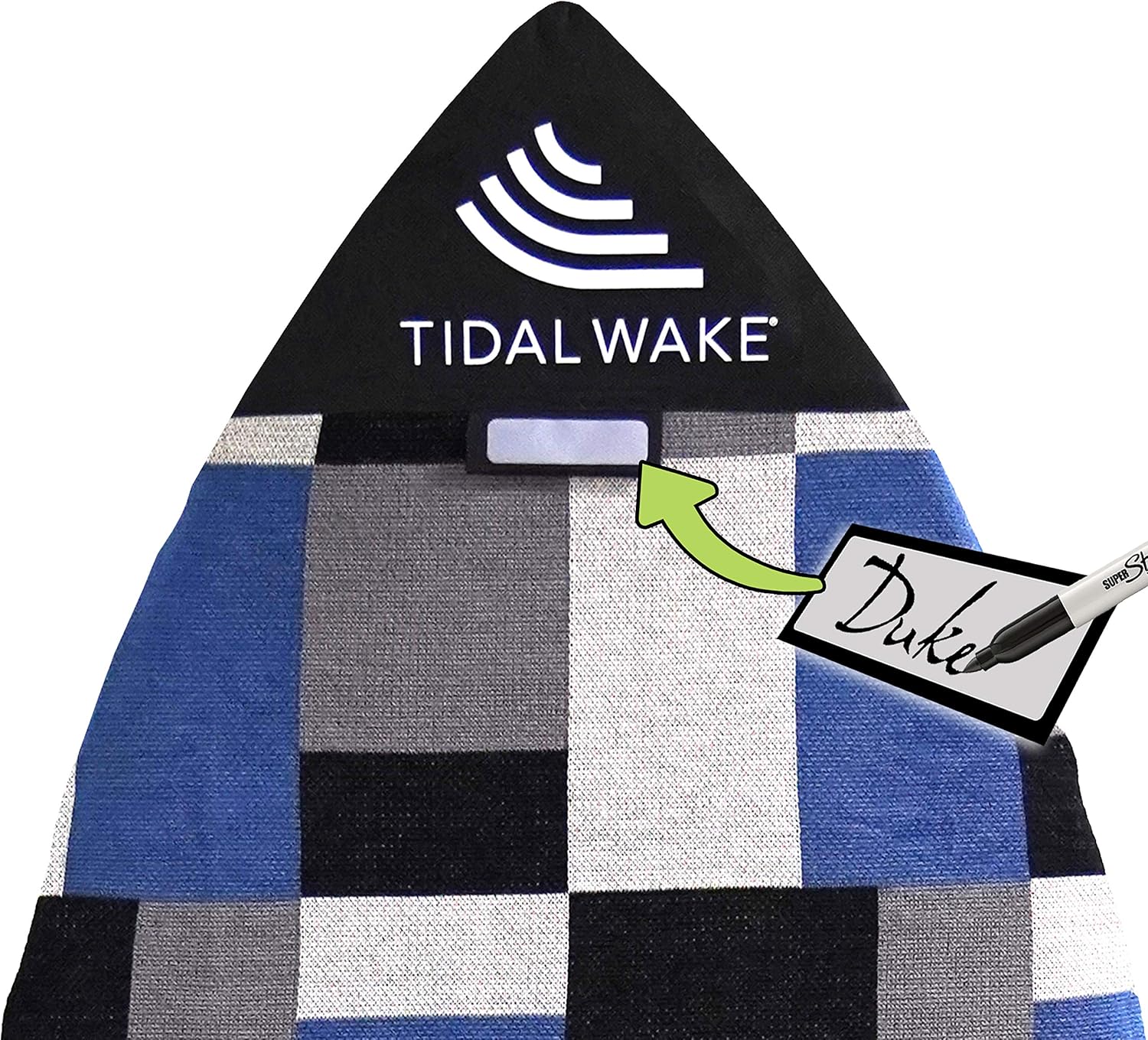 Tidal Wake TAG-IT Pointed Nose Surf & Wake Board Sock Bag with Built-in Name Tag, 52-53" Personalize with Your Name!
