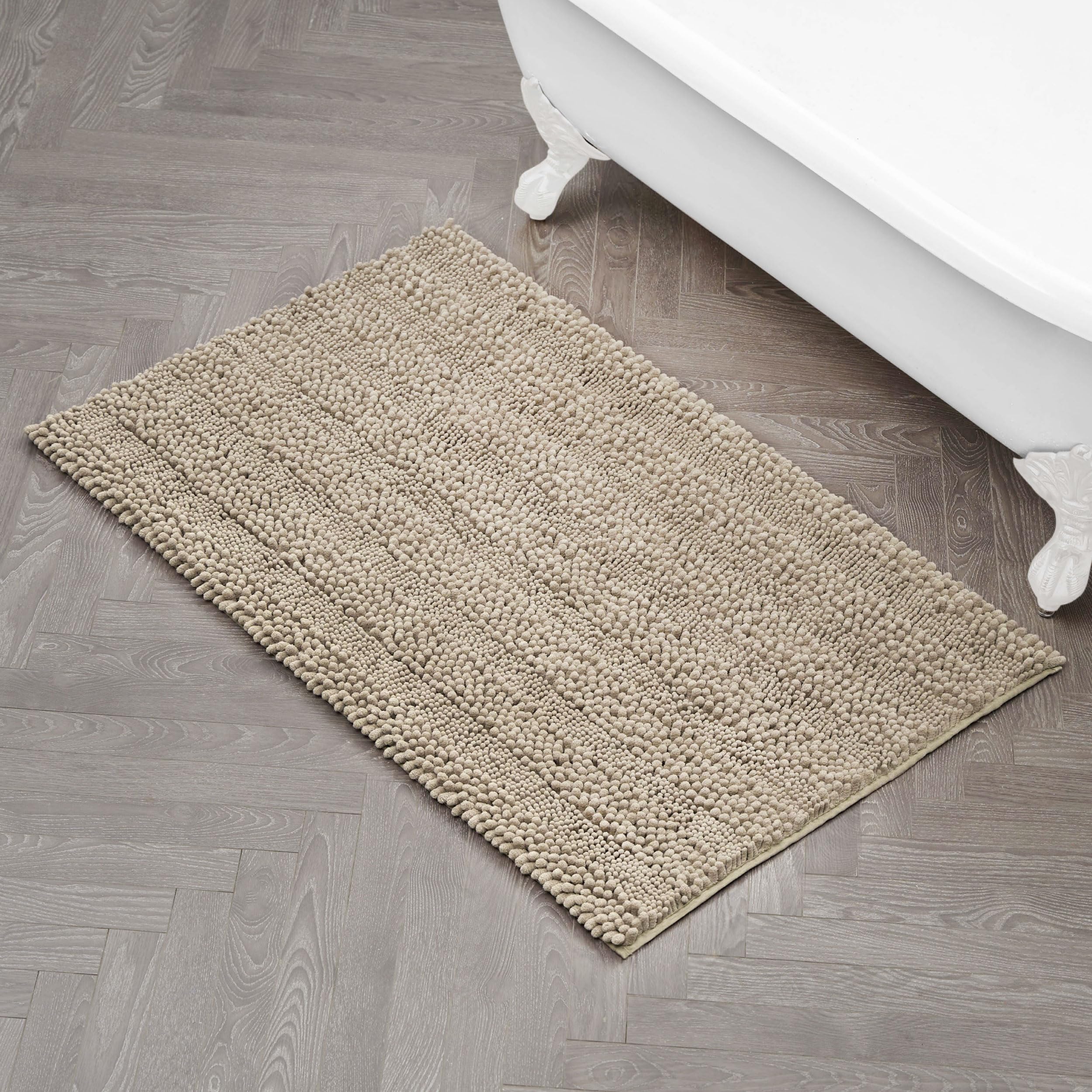 Tapis de bain antidérapant Laura Ashley en lin pour sécuriser les sols glissants