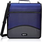 Amazon Basics Durable 3 Ring Binder with Zipper, Sturdy Storage to Keep Documents Organized, 3 Inch, Black
