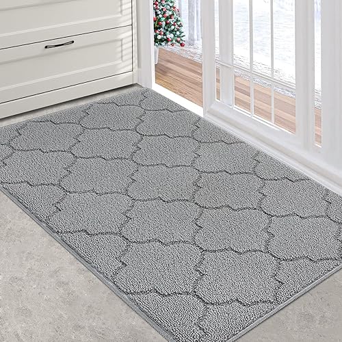 REFETONE Tapete para interiores, 36 x 59 pulgadas, antideslizante, absorbente, resistente a la suciedad, lavable a máquina y perfil bajo para