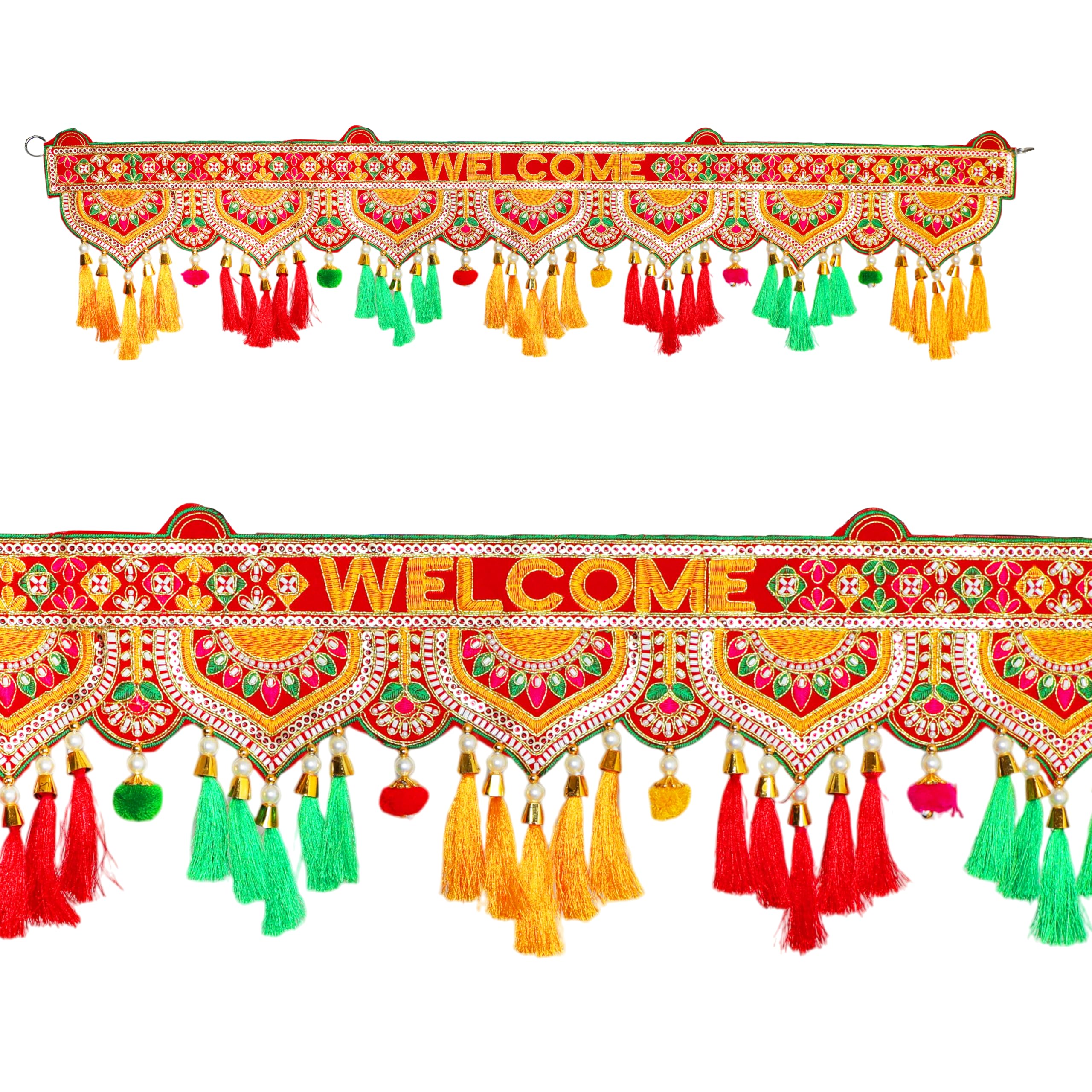 Bandanwar suspendre porte velours : décoration indienne traditionnelle festive