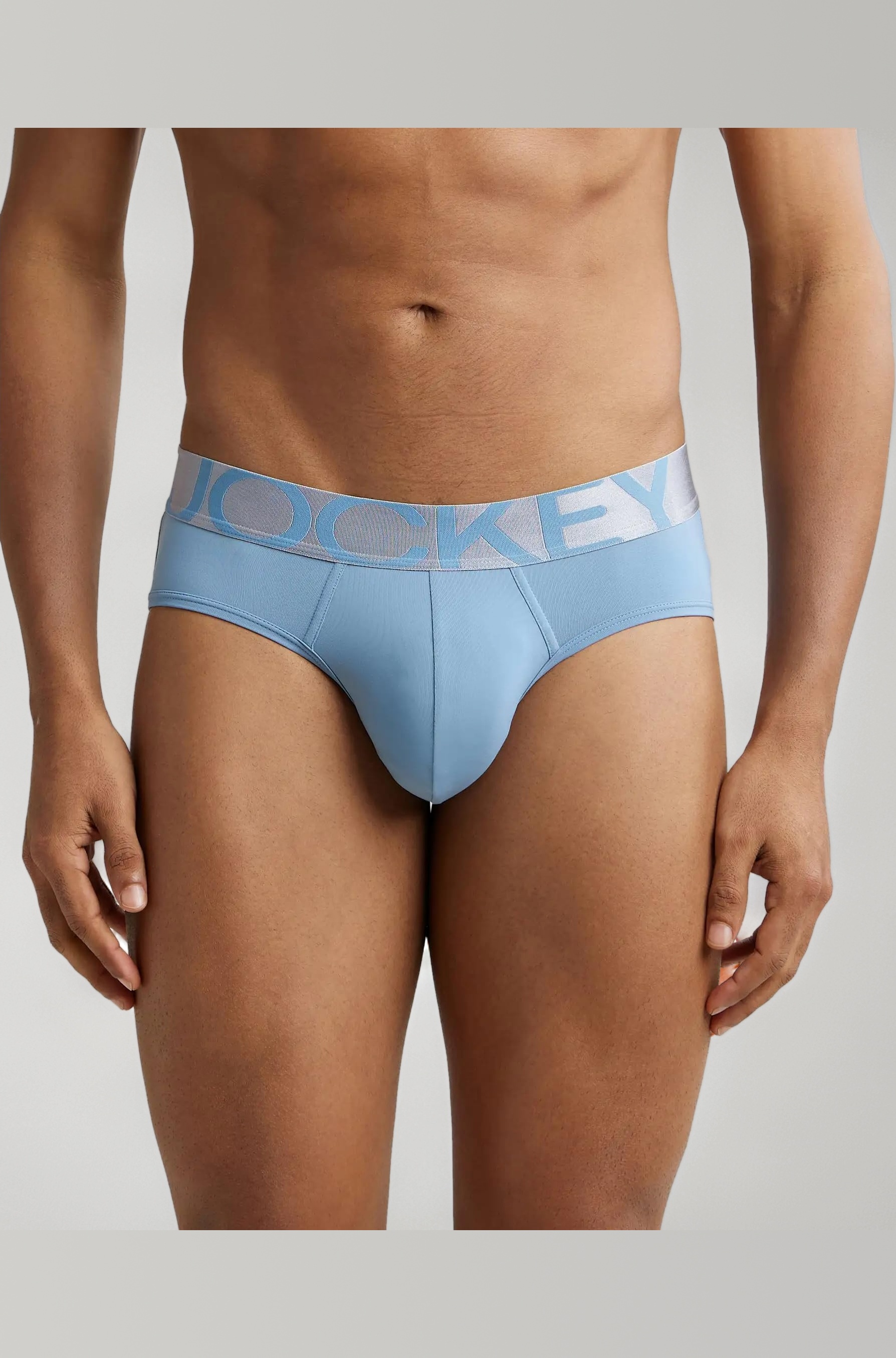 IC27 Men's Tactel Microfiber Elastane Stretch Solid Brief with Moisture Move Treatment