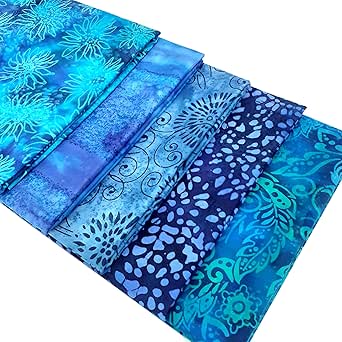 Cotton Batik Pre Cut Fabric Bundles - Fat Quarter - Light Blues main image 0