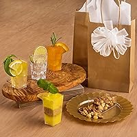 Vista 4 de LSR LORESO Paquete de 96 mini tazas de postre de 3 onzas con cucharas, taza de plástico transparente y alto cuadrado de 3 onzas, taza de plástico