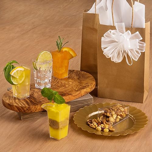 Miniatura 4 de LSR LORESO Paquete de 96 mini tazas de postre de 3 onzas con cucharas, taza de plástico transparente y alto cuadrado de 3 onzas, taza de plástico