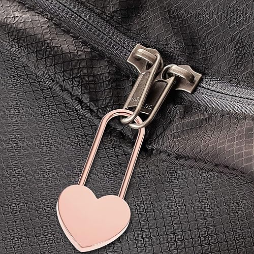 Vista 4 de 1 candado pequeño en forma de corazón, cerradura de corazón de metal con llave para caja de joyería, caja de almacenamiento, libro diario, oro rosa