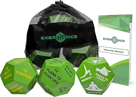 3-Pack Exercise Dice Bundle with Fitness Manual &...