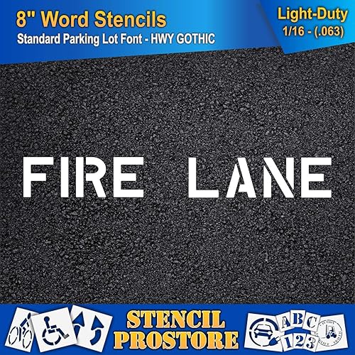 Miniatura 7 de Plantillas de marcado de pavimento  Plantilla de carril de fuego de 8 pulgadas  8 x 61 pulgadas x 18 pulgadas (128 mil)  Grado profesional