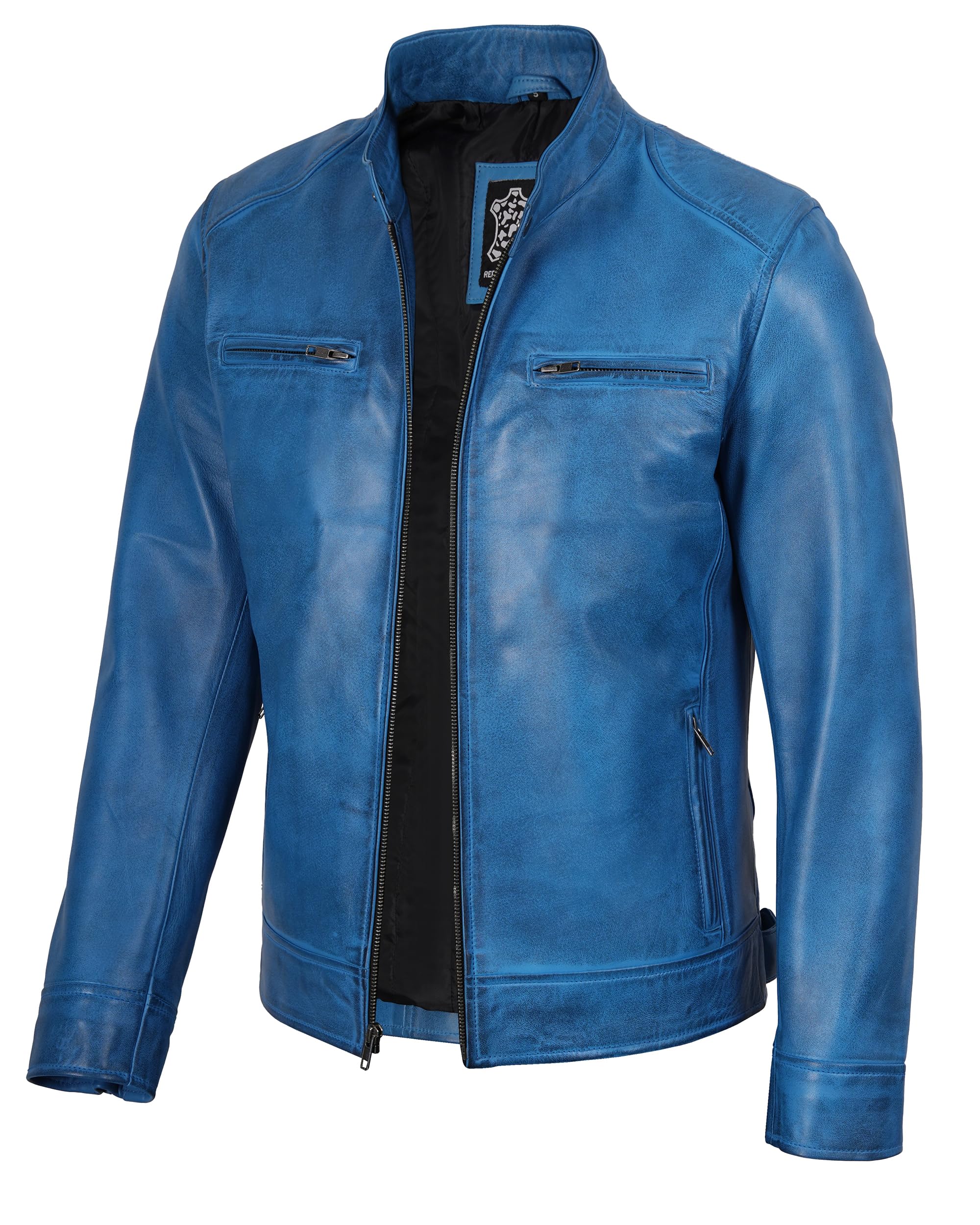 Photo 1 of Blingsoul Leather Jackets For Men | [1105055] Dodge Sky Blue, XL