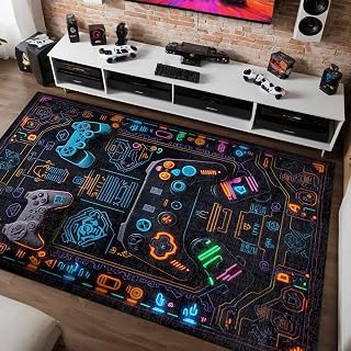 Latte Dizayn Nerf Gamer Halısı Şönil Pamuk Tabanlı Kaymaz Yıkanabilir Gaming Oyuncu Odası Halısı 200x300