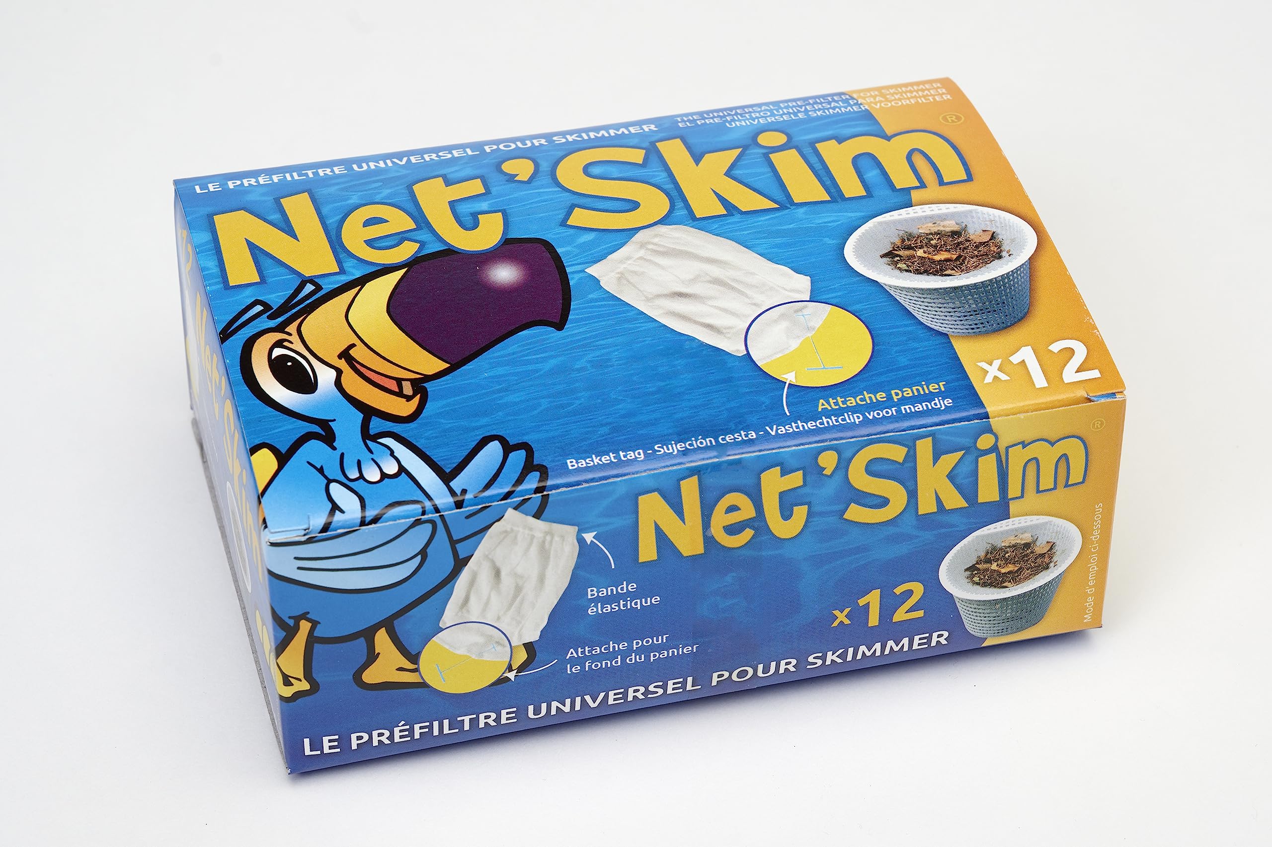 Net'Skim Pré Filtres Jetables pour Panier Skimmer Piscine & Spa - Lot de 24 - Made in France