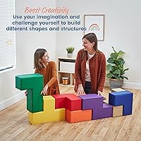 Vista 4 de ECR4Kids SoftZone Bloques de construcción inteligentes de espuma, rompecabezas de espuma, surtidos, 7 piezas