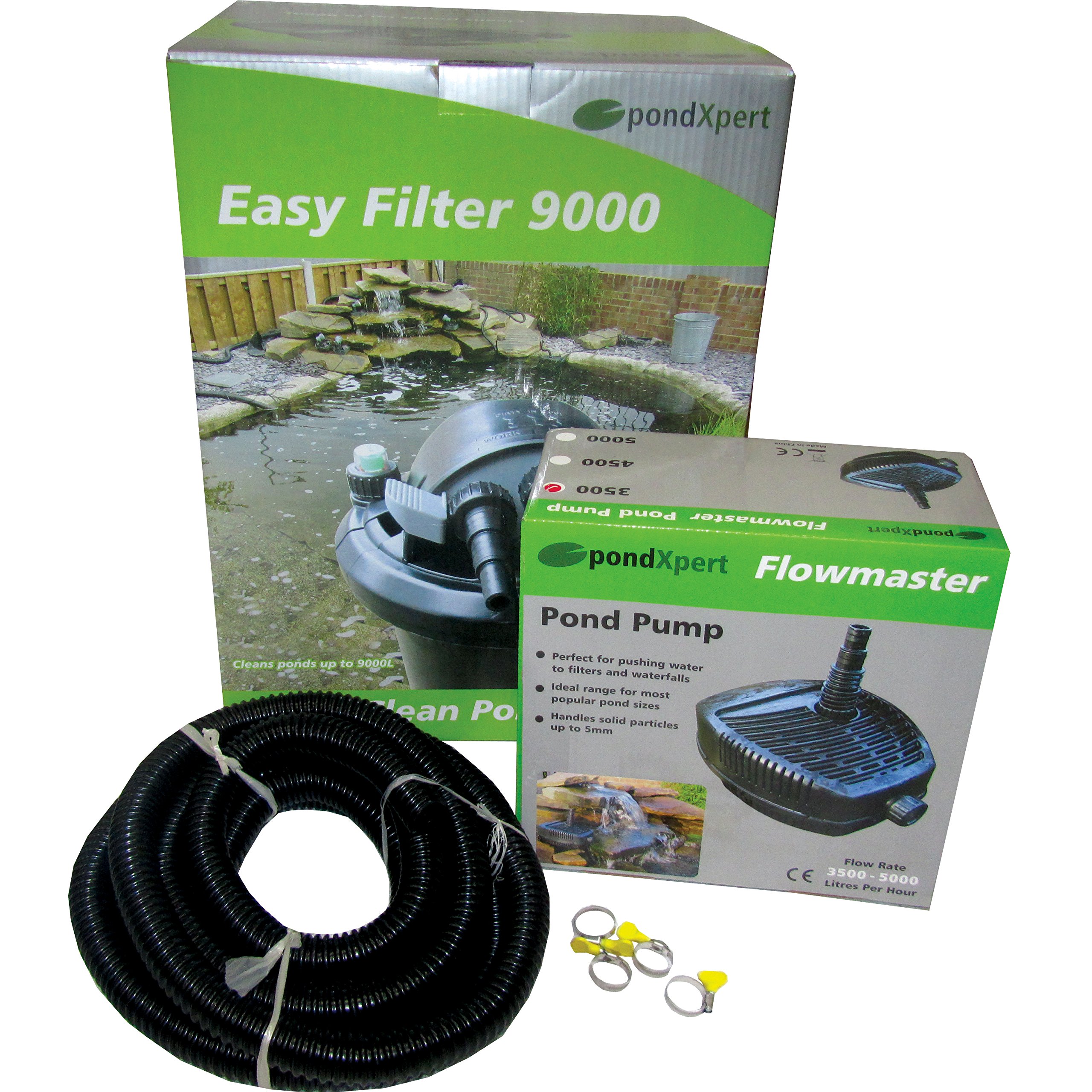 Pondxpert Green Easypond 7000 Pond Filtration System - Includes Pump, Filter, Uvc & Hose