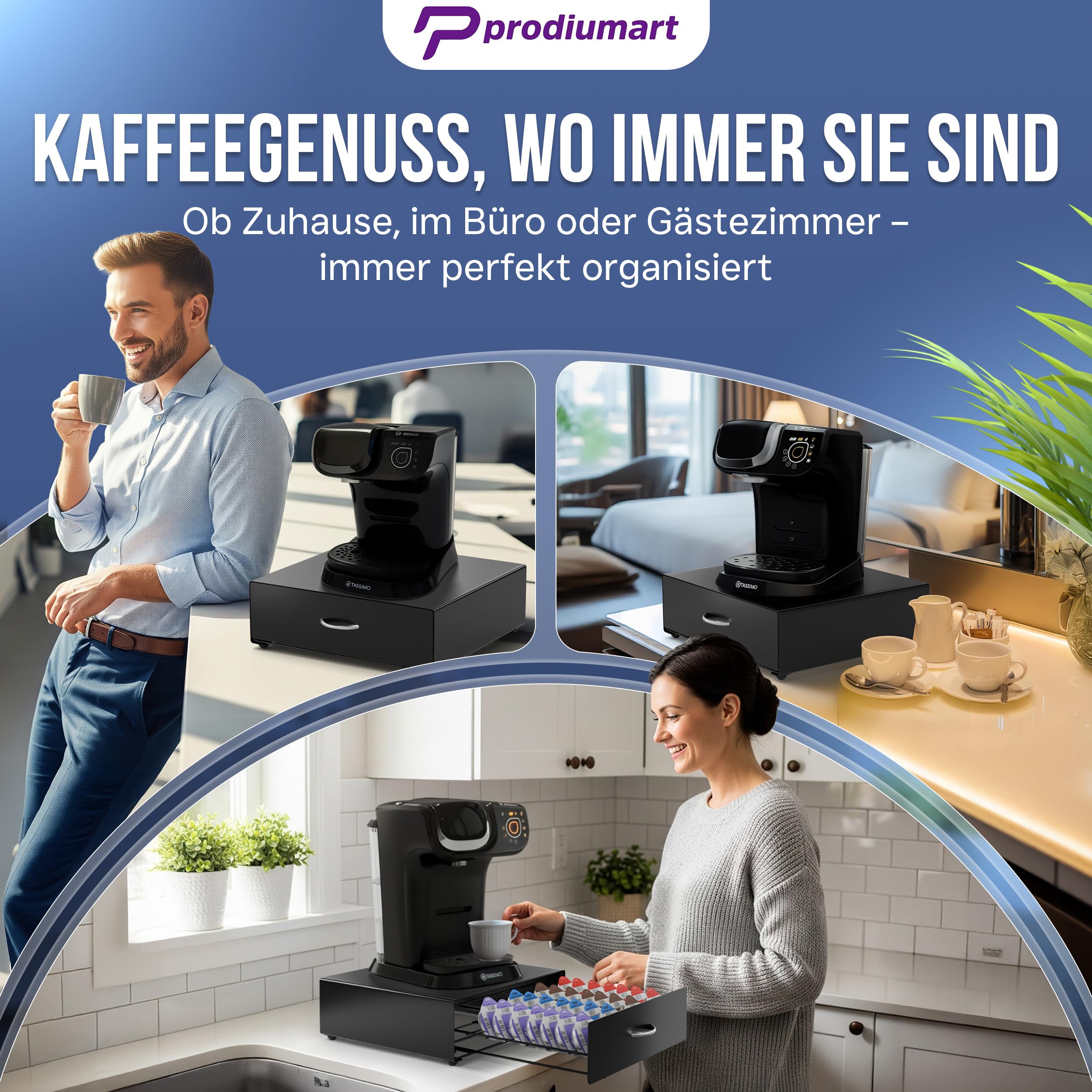 Kapselhalter kompatibel mit Tassimo Kapseln für bis zu 64 Kapseln, Eleganter Kapselspender, Kapselständer kompatibel mit Tassimo Kaffeemaschinen, Ordnung und Stil für Ihre Kaffeestation (Schwarz)