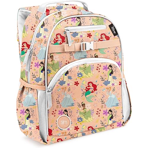 Simple Modern Disney Toddler Backpack for School Girls and Boys | Kindergarten Elementary Kids Backpack | Fletcher Collection | Kids - Medium (15" tall) | Princess Flowers