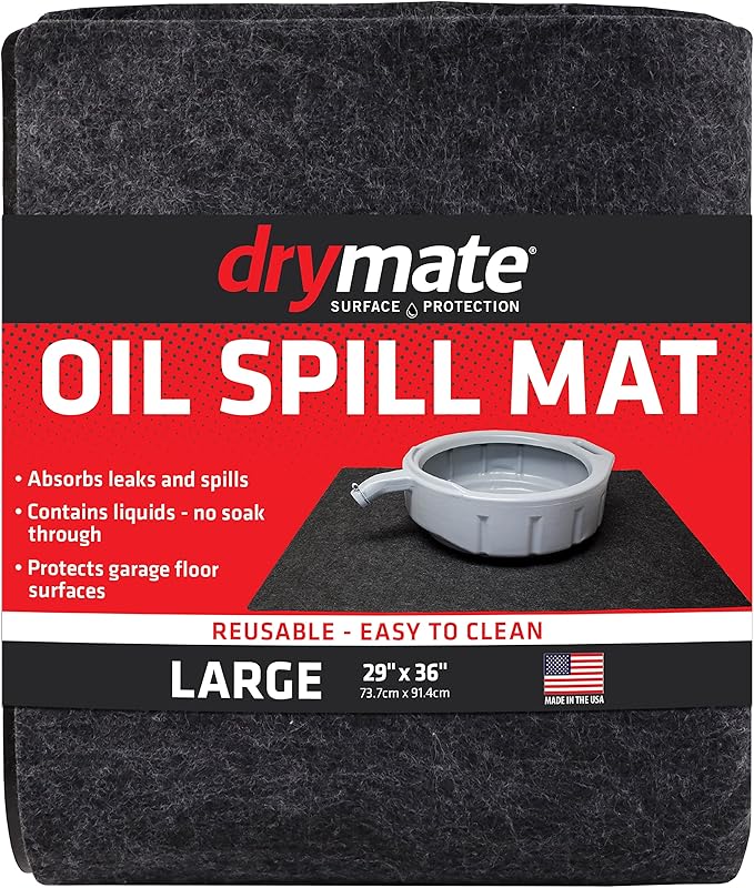 Drymate Oil Spill Mat (29" x 36"), Premium Absorbent Oil