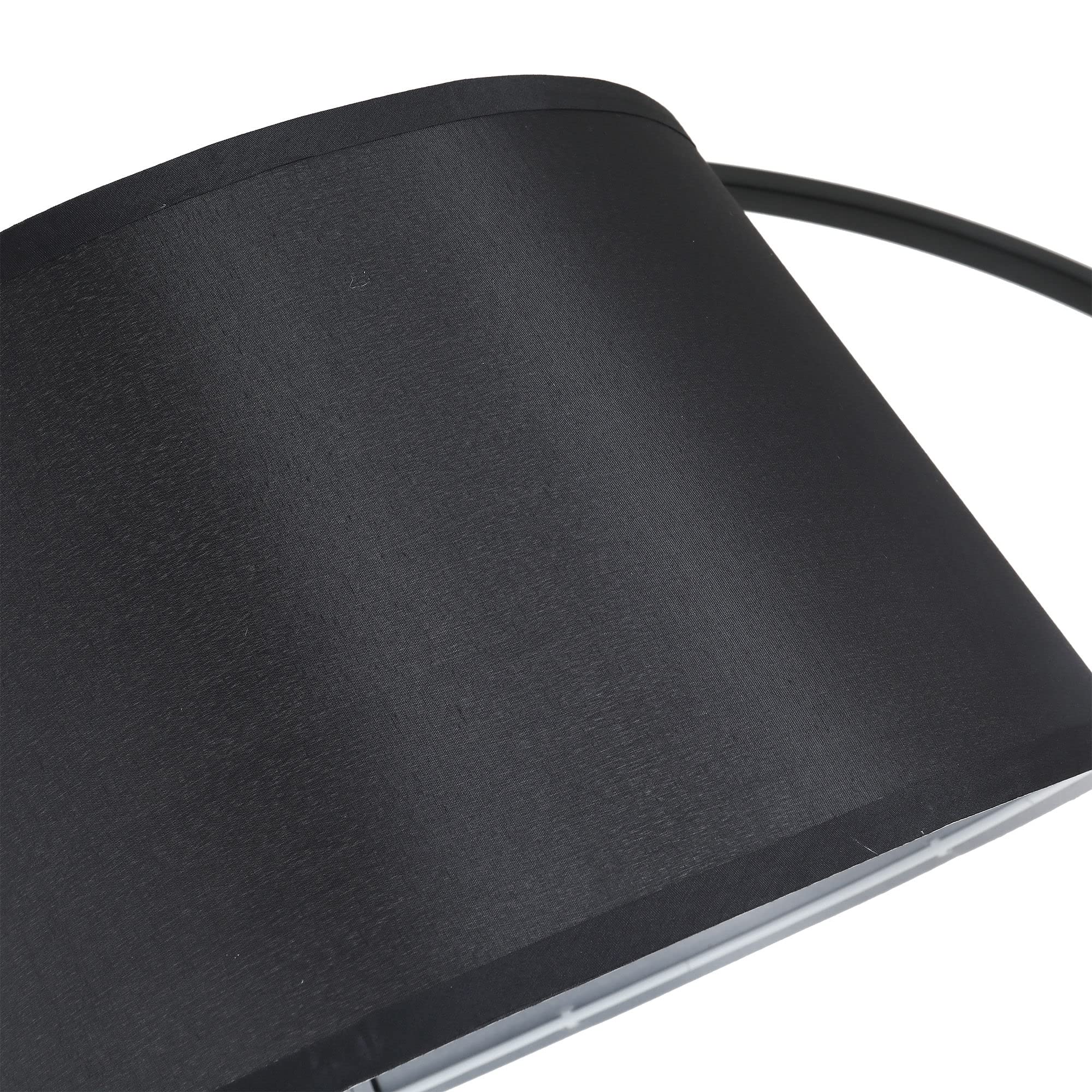HOMCOM Lampada da Terra ad Arco Base in Metallo Ø47 x 105 x 190cm Nera | Paralume in Tessuto, Lampada a Piantana, Interruttore a Pedale