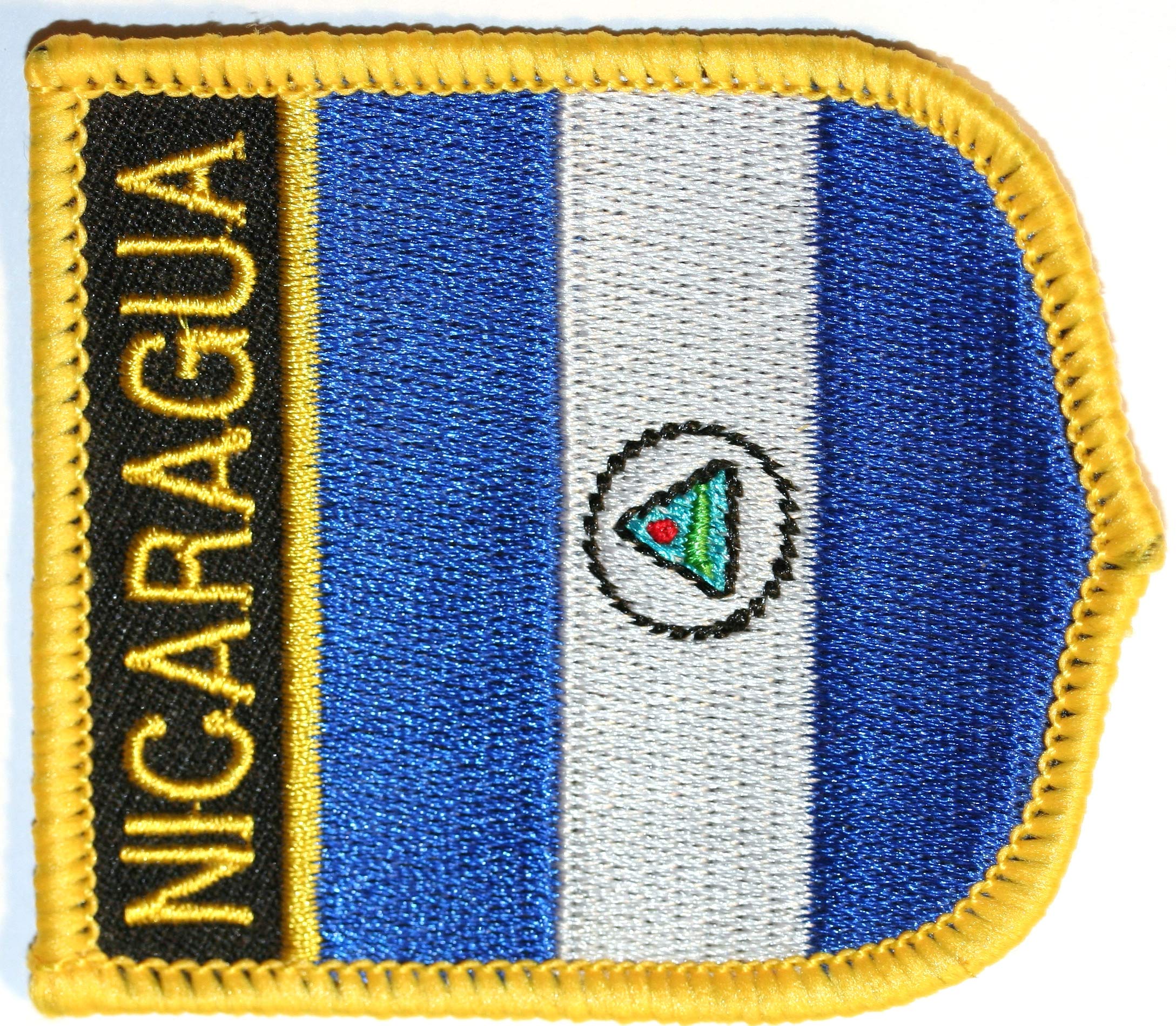 Buxton's Badges Unisex Multiple Nicaragua Embroidered Shield Flag Patch