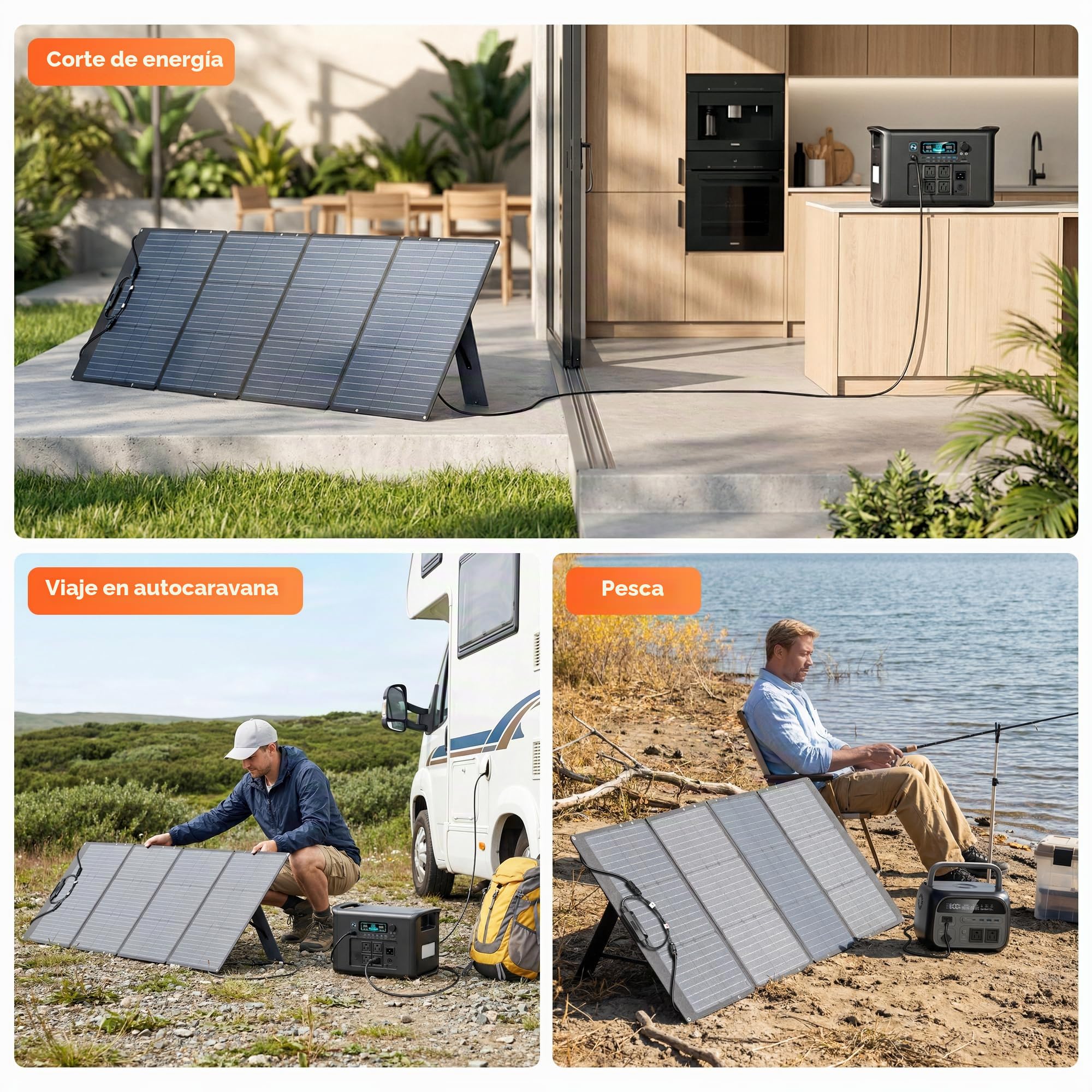 Panel solar plegable de 200 W, cargador solar IP65, resistente al agua y al polvo, alta eficiencia de conversión del 23%, cargador solar portátil para camping, Generador Solar, Camping