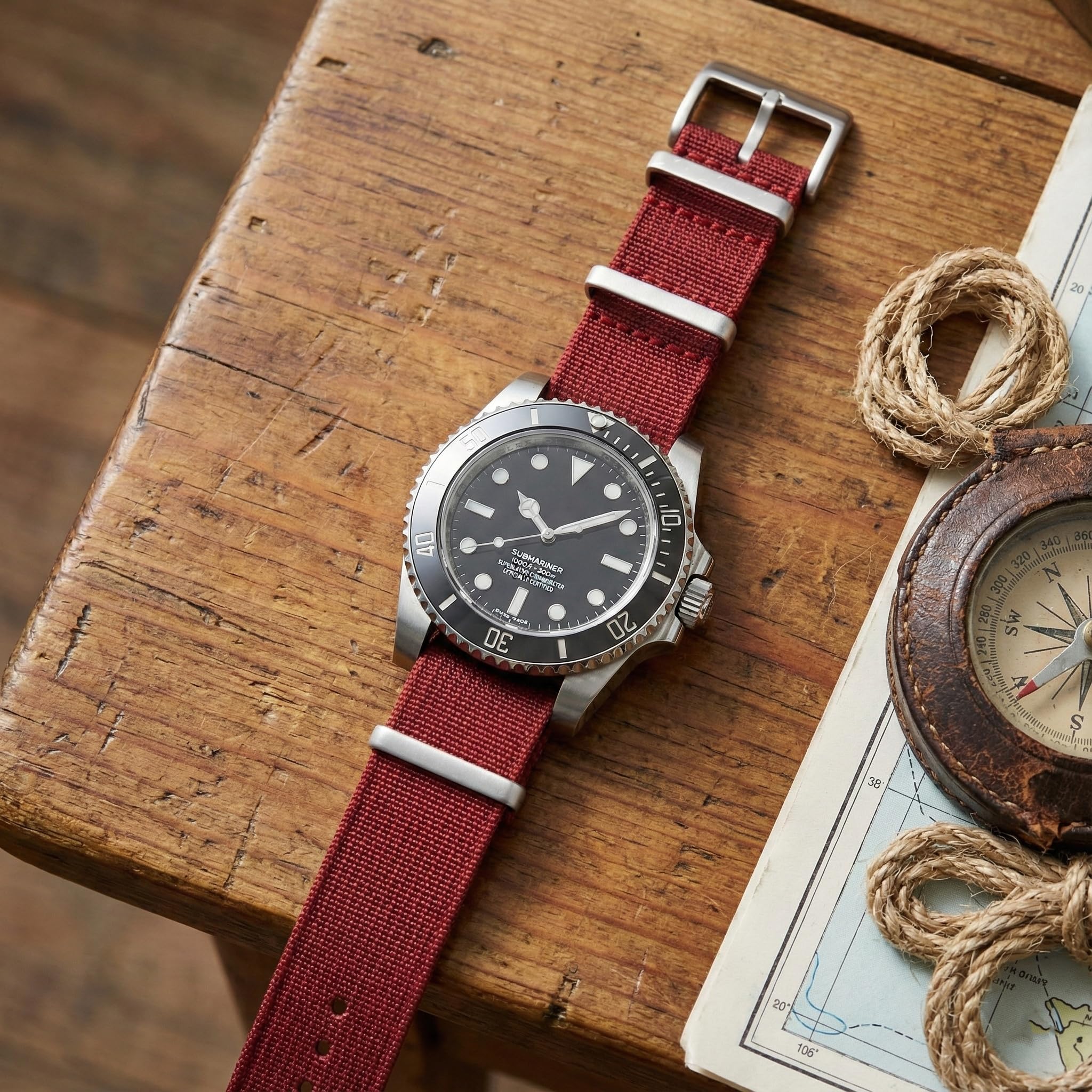 WAMD Correas de reloj NATO de tela de nailon acanalado, color y ancho a elegir