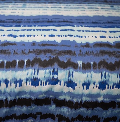 Miniatura 4 de Shibori Stripe - Un diseño clásico de técnica Shibori en azul profundo y vibrante certificado fabricado en verde por Oeko-Tex plástico