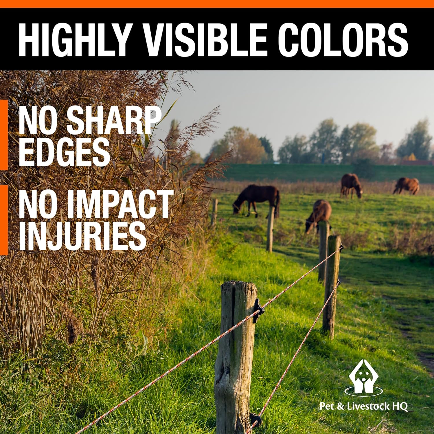 Electric Fence Polybraid 660ft Thickness 1/4" - Premium Heavy Duty Braided Polyrope - High Visible Rope Fencing for Horse, Cattle, Livestock - 6 Wire Conductors: 2X Cooper and 4X Stainless Steel