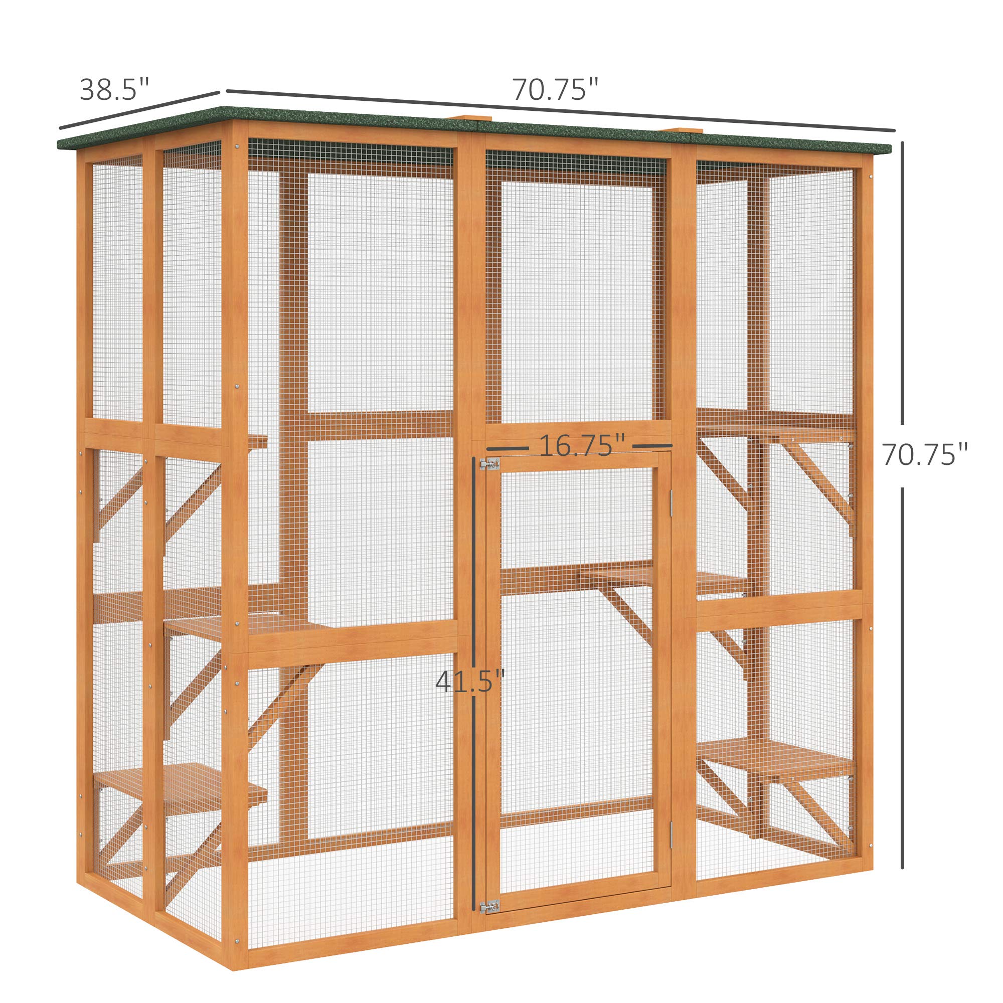 Buy PawHut Large Wooden Outdoor Catio Enclosure with Weather Protection