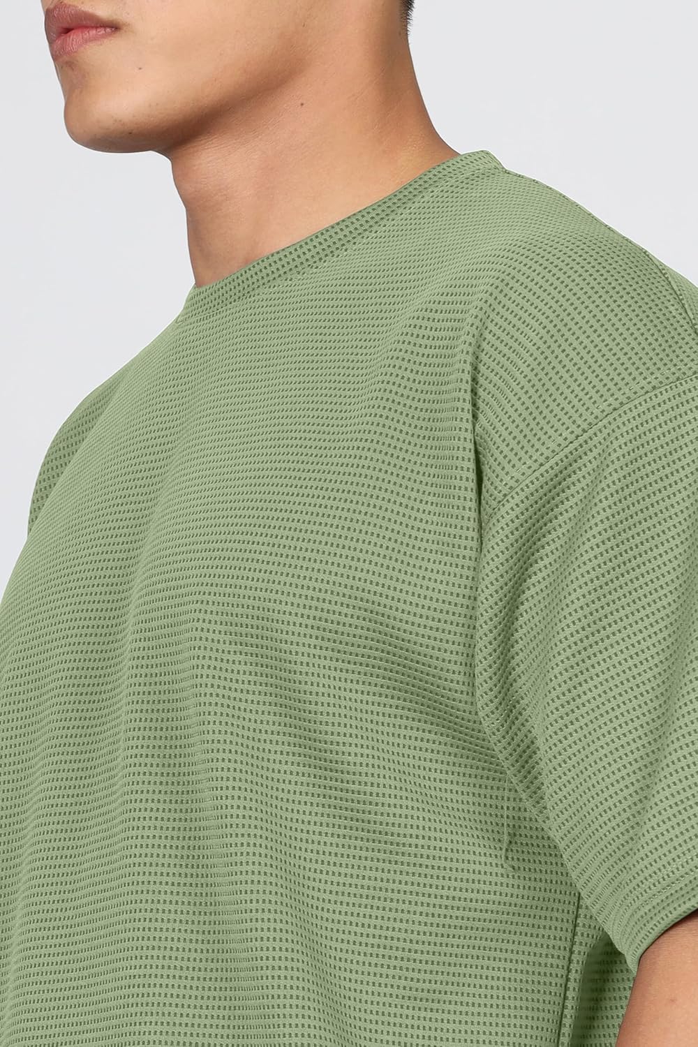 SHODOX® Mens Solid Dotted Unique Design Oversized Tshirt for Men - Round Neck Loose Fit Drop Shoulder Mens T-Shirt - Image 4