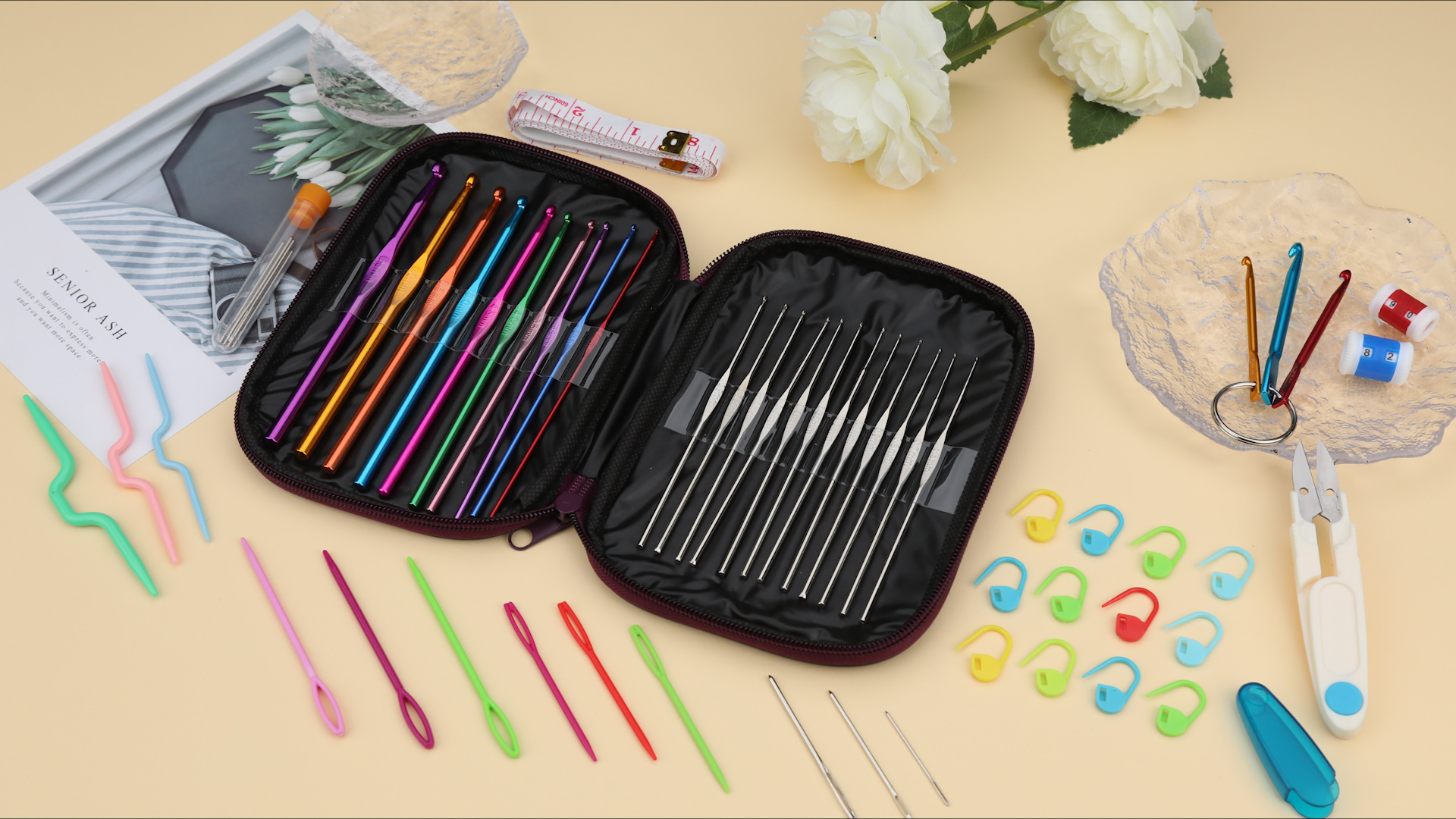 Amazon.com: Zlulary 86 PCS Crochet Hook Set, Crochet Needles Set